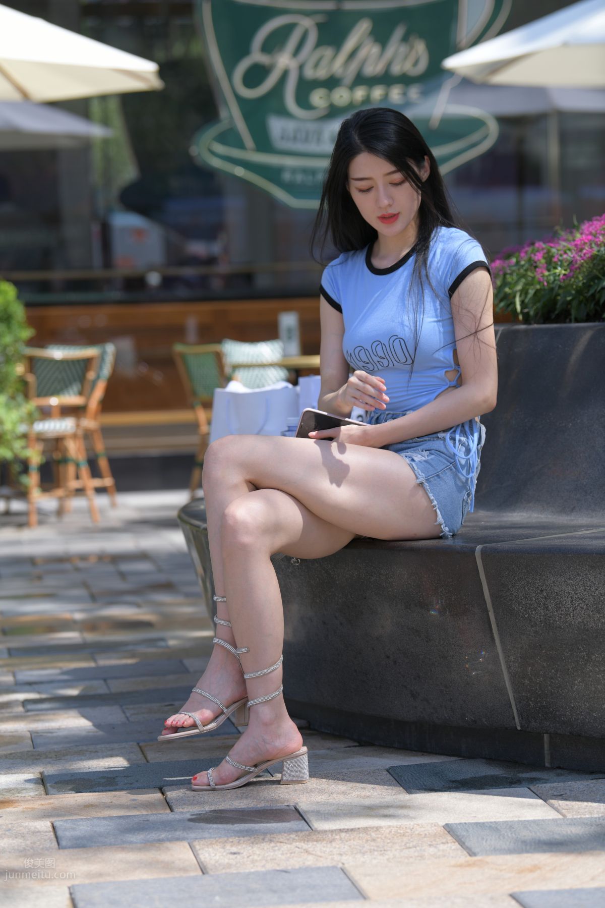 [Mojing Street] 149 Blue Denim Hot Pants Beauty photo 18