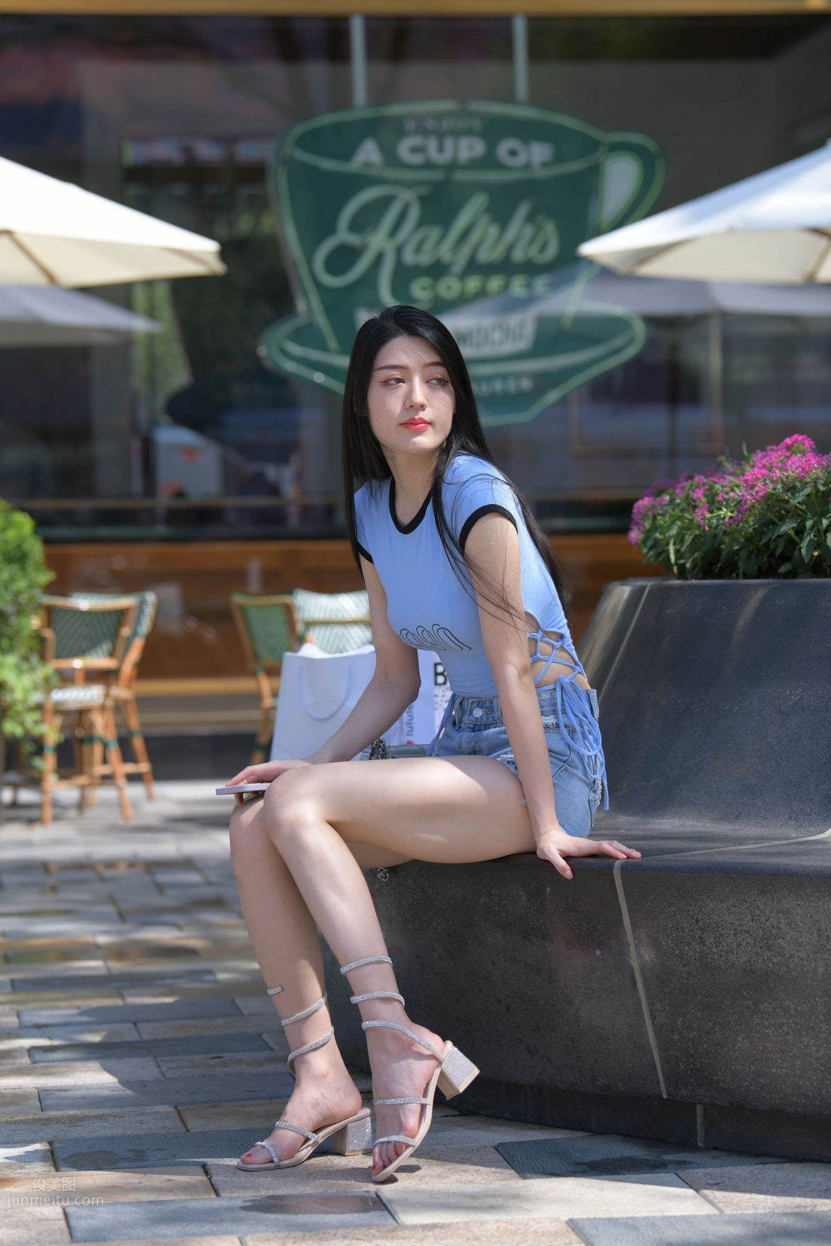 [Mojing Street] 149 Blue Denim Hot Pants Beauty photo 21