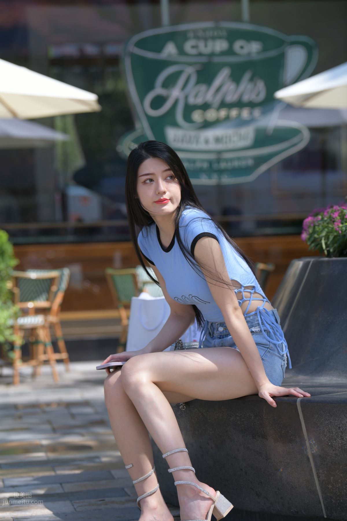 [Mojing Street] 149 Blue Denim Hot Pants Beauty photo 22