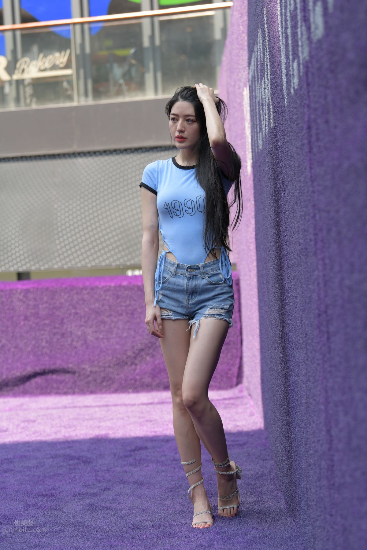 [Mojing Street] 149 Blue Denim Hot Pants Beauty photo 112