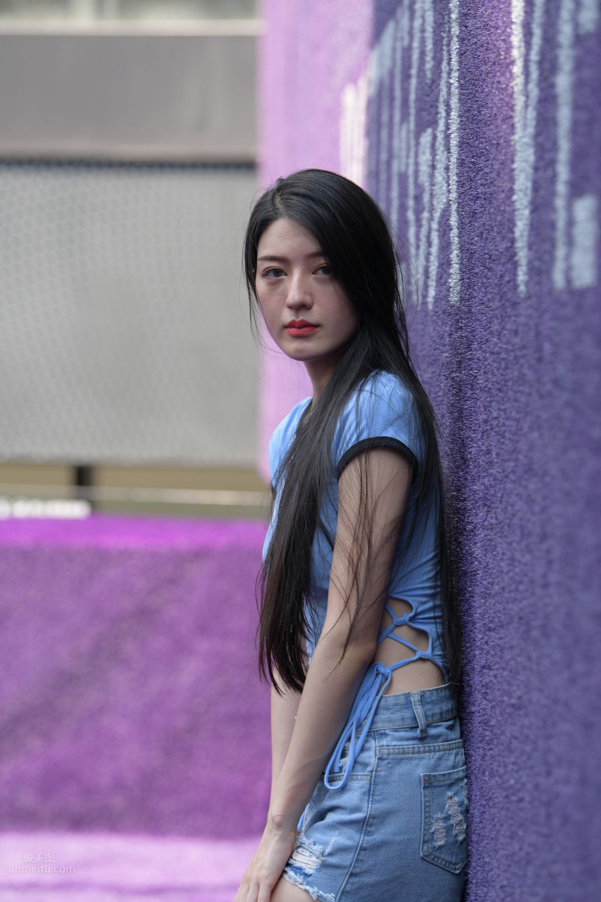 [Mojing Street] 149 Blue Denim Hot Pants Beauty photo 121
