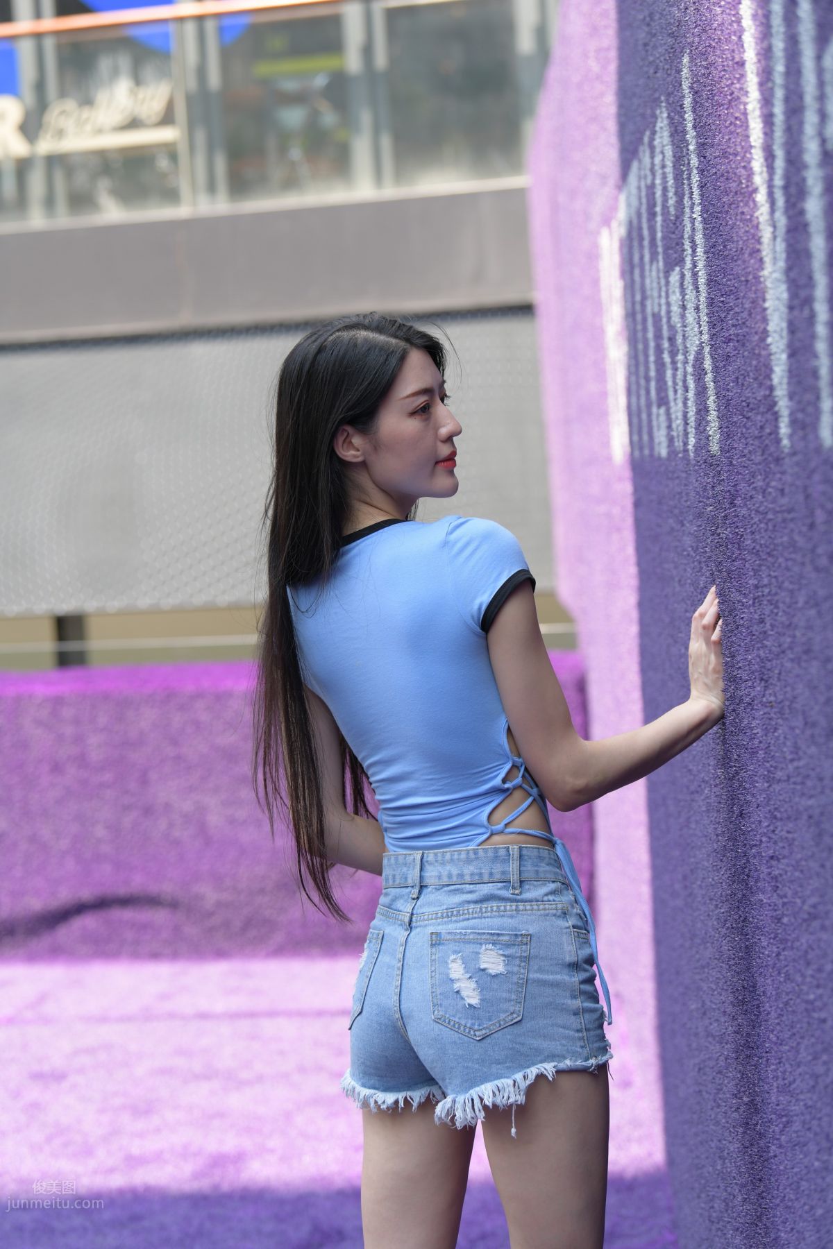 [Mojing Street] 149 Blue Denim Hot Pants Beauty photo 125