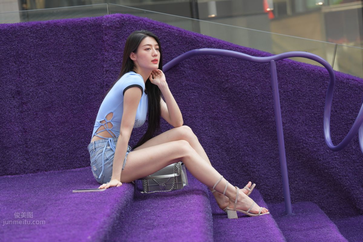 [Mojing Street] 149 Blue Denim Hot Pants Beauty photo 143