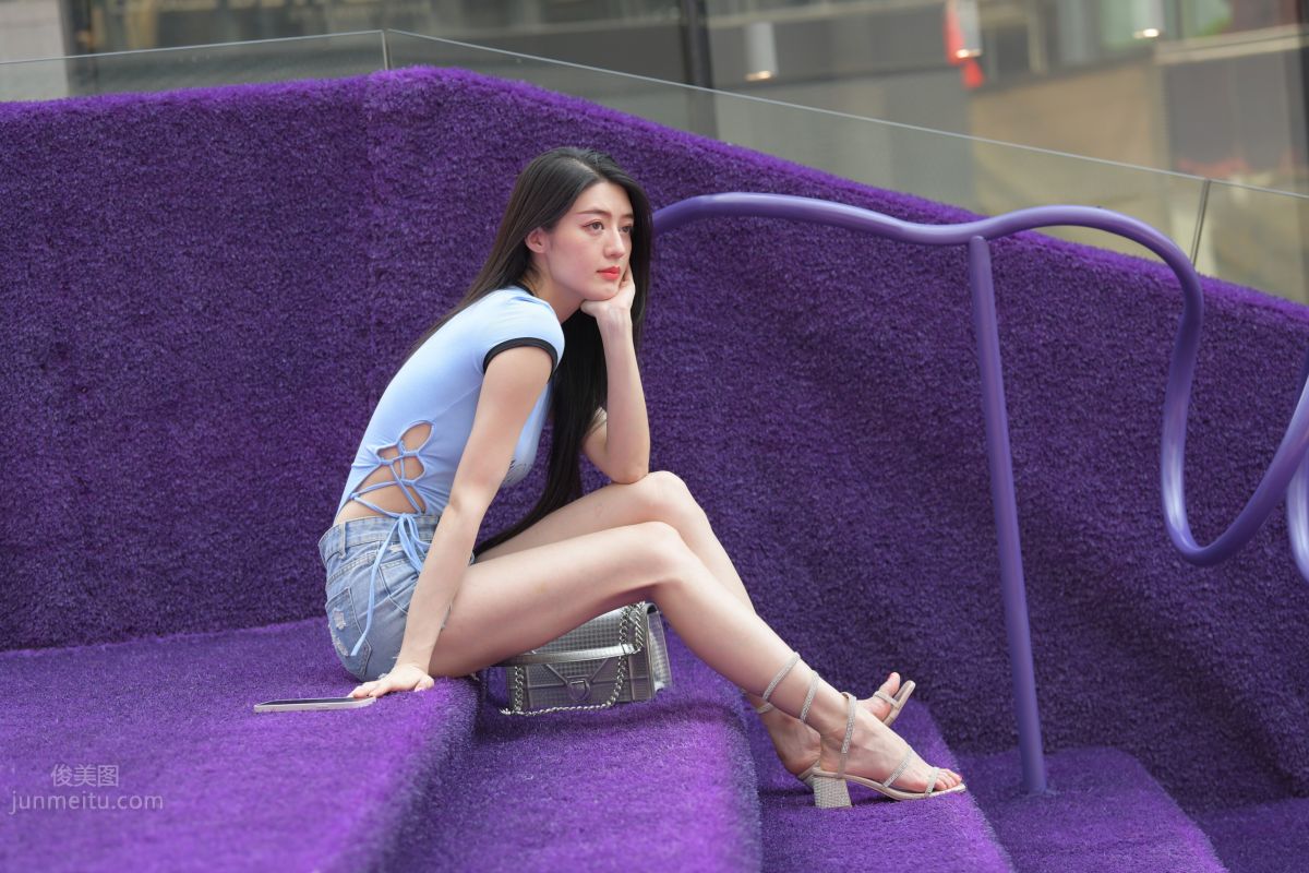 [Mojing Street] 149 Blue Denim Hot Pants Beauty photo 144