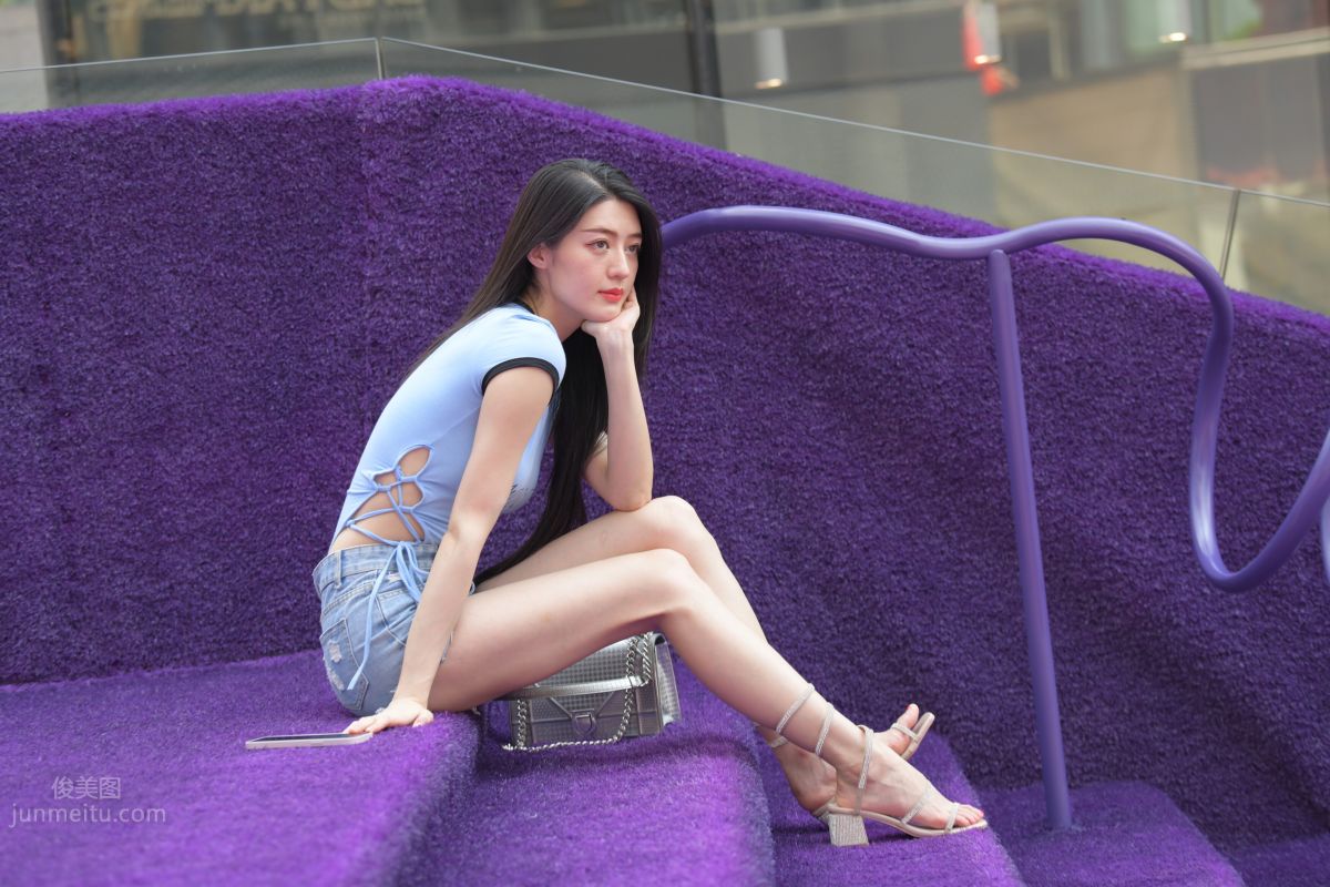 [Mojing Street] 149 Blue Denim Hot Pants Beauty photo 145