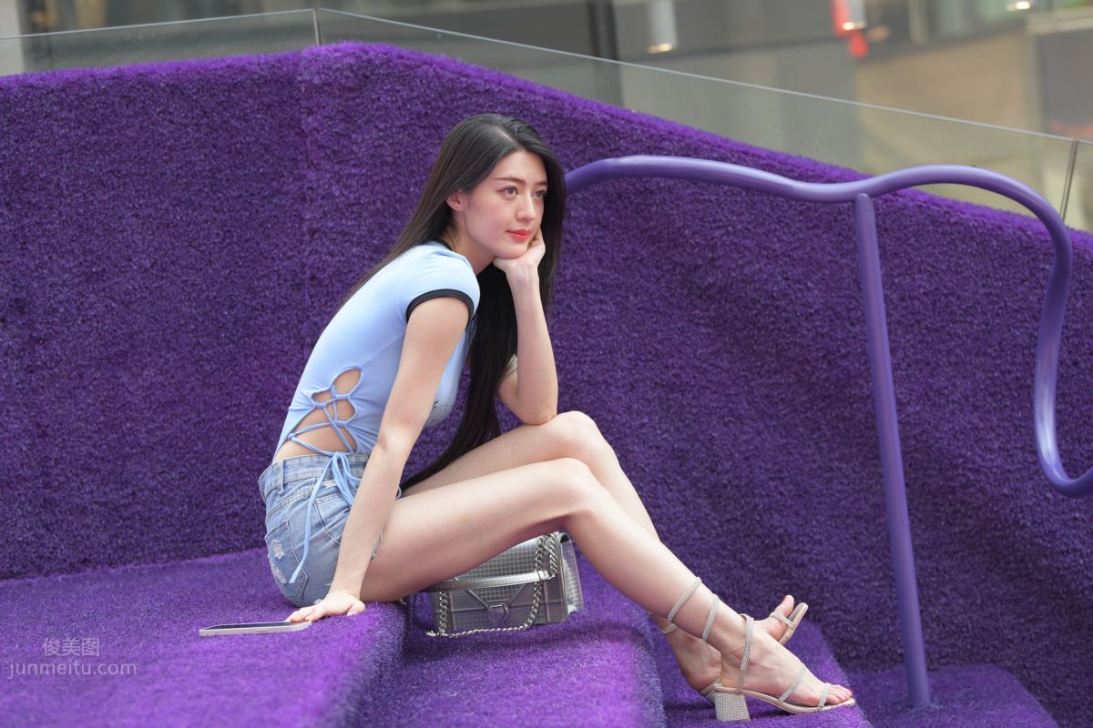 [Mojing Street] 149 Blue Denim Hot Pants Beauty photo 146