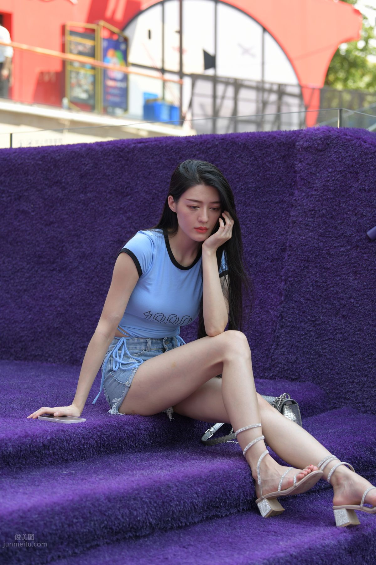 [Mojing Street] 149 Blue Denim Hot Pants Beauty photo 158