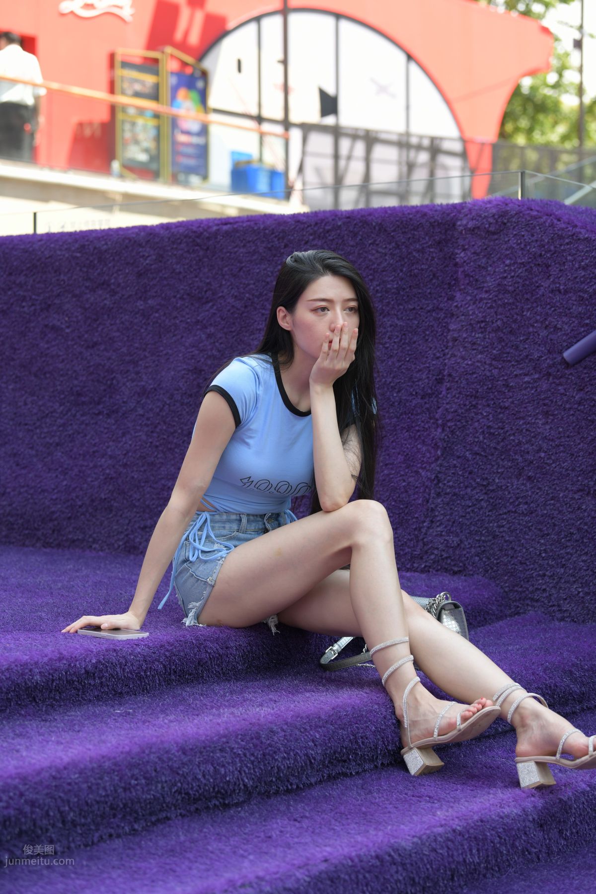 [Mojing Street] 149 Blue Denim Hot Pants Beauty photo 160
