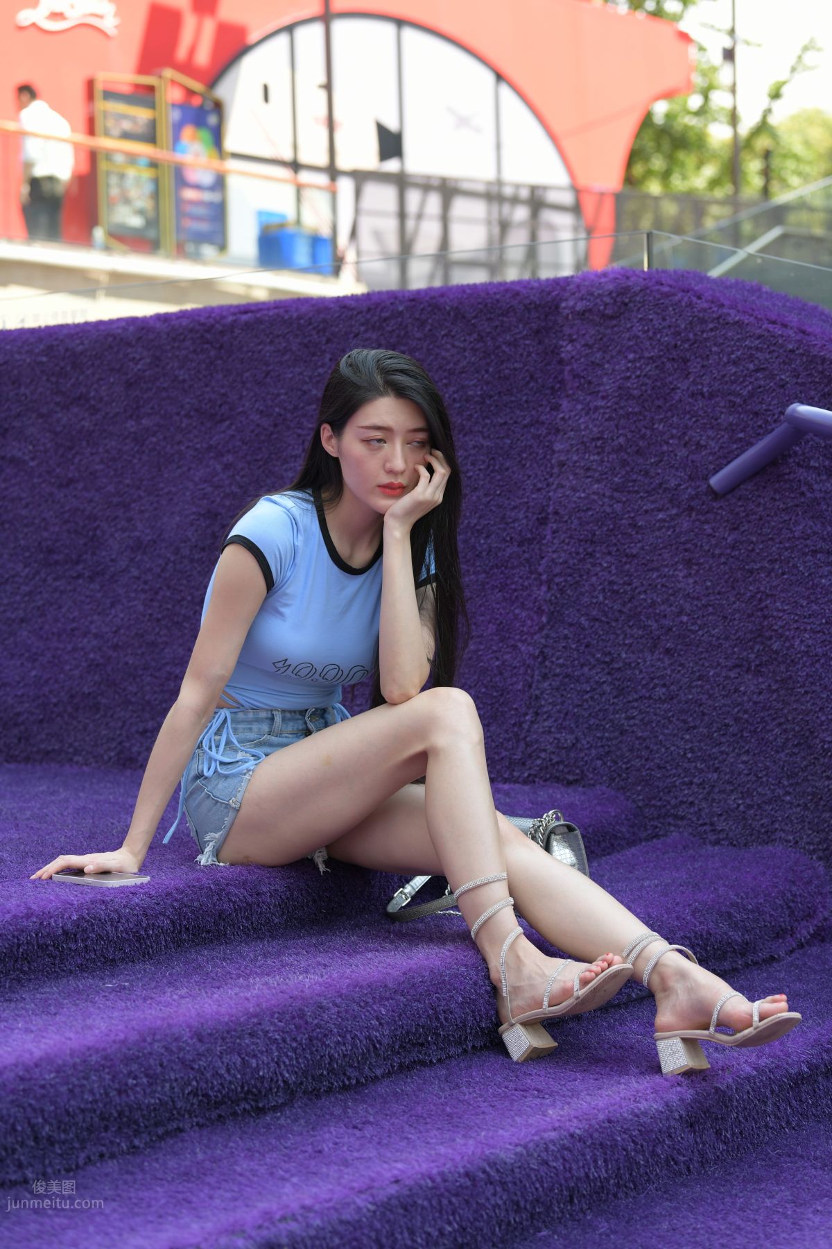 [Mojing Street] 149 Blue Denim Hot Pants Beauty photo 161