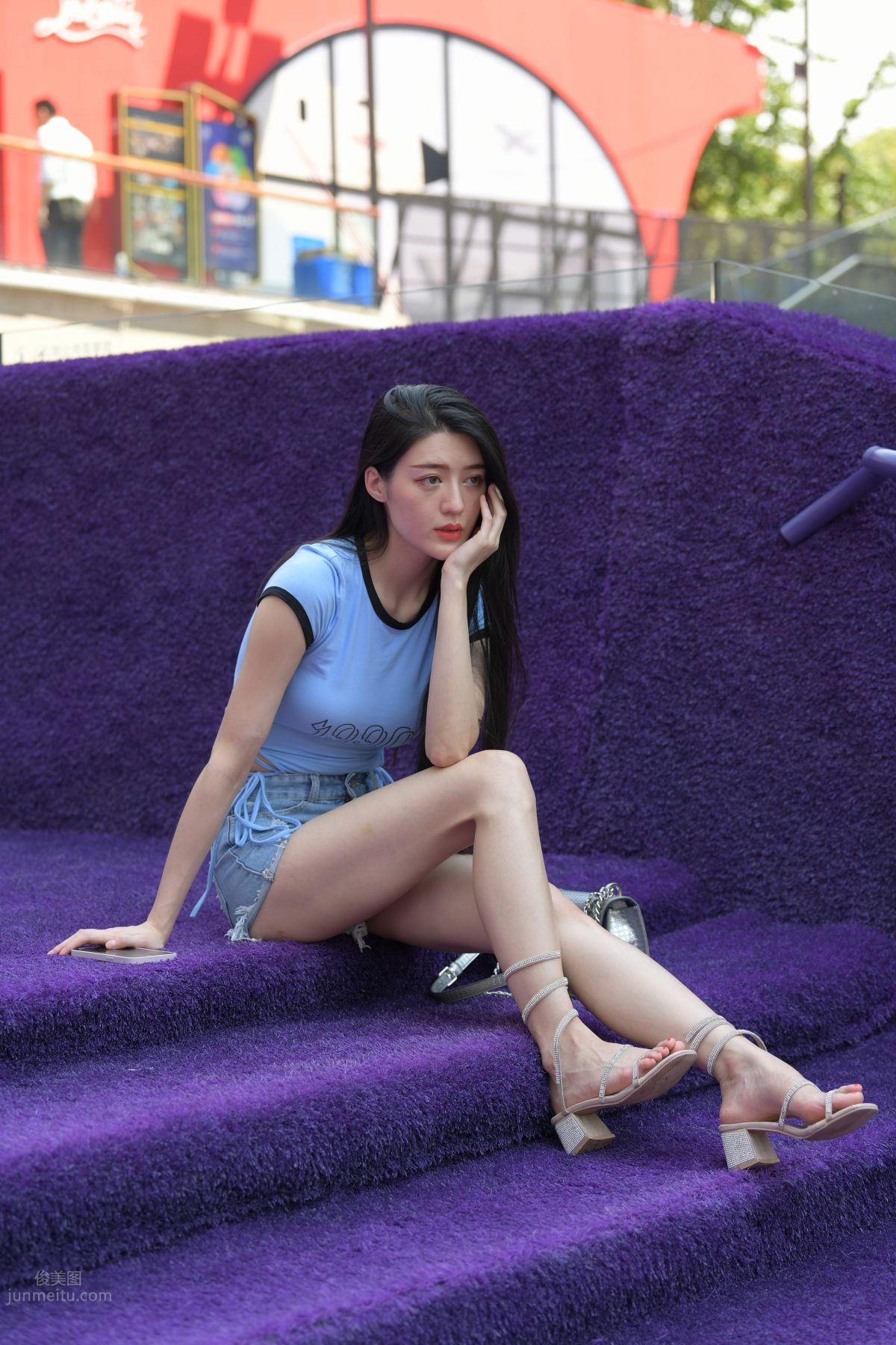 [Mojing Street] 149 Blue Denim Hot Pants Beauty photo 162