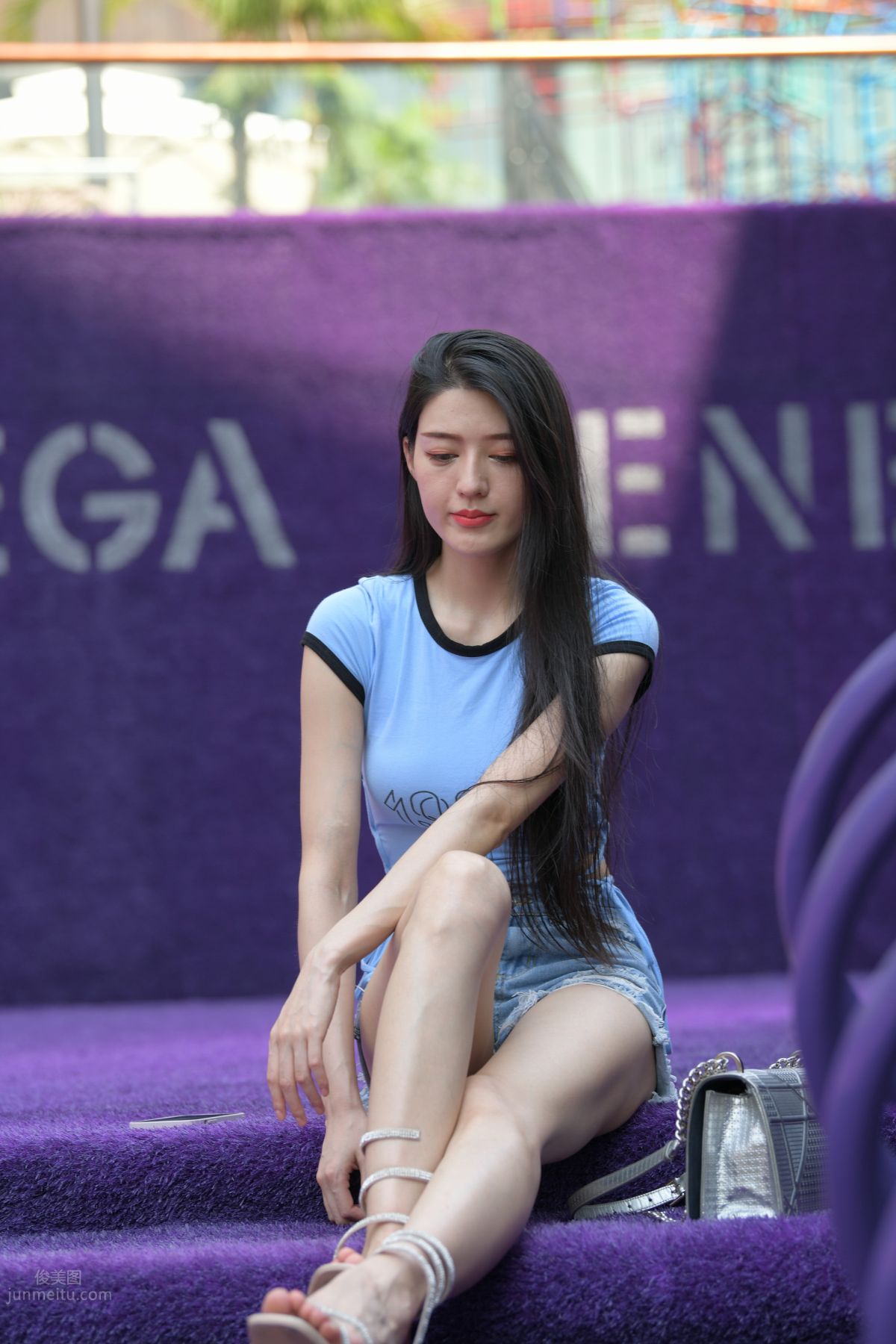 [Mojing Street] 149 Blue Denim Hot Pants Beauty photo 164