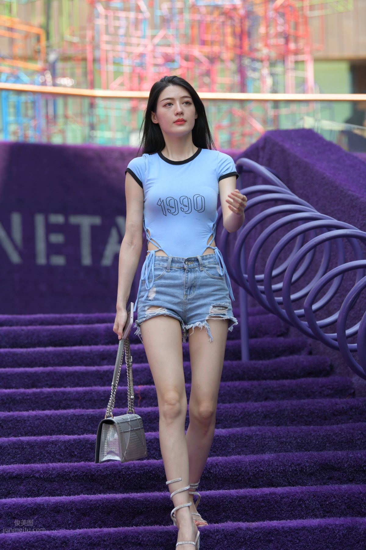 [Mojing Street] 149 Blue Denim Hot Pants Beauty photo 182
