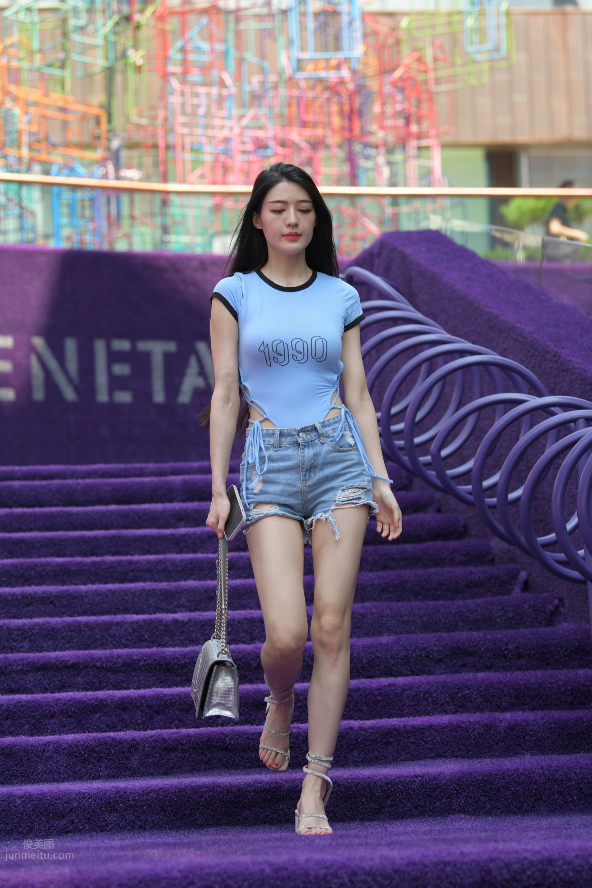 [Mojing Street] 149 Blue Denim Hot Pants Beauty photo 185