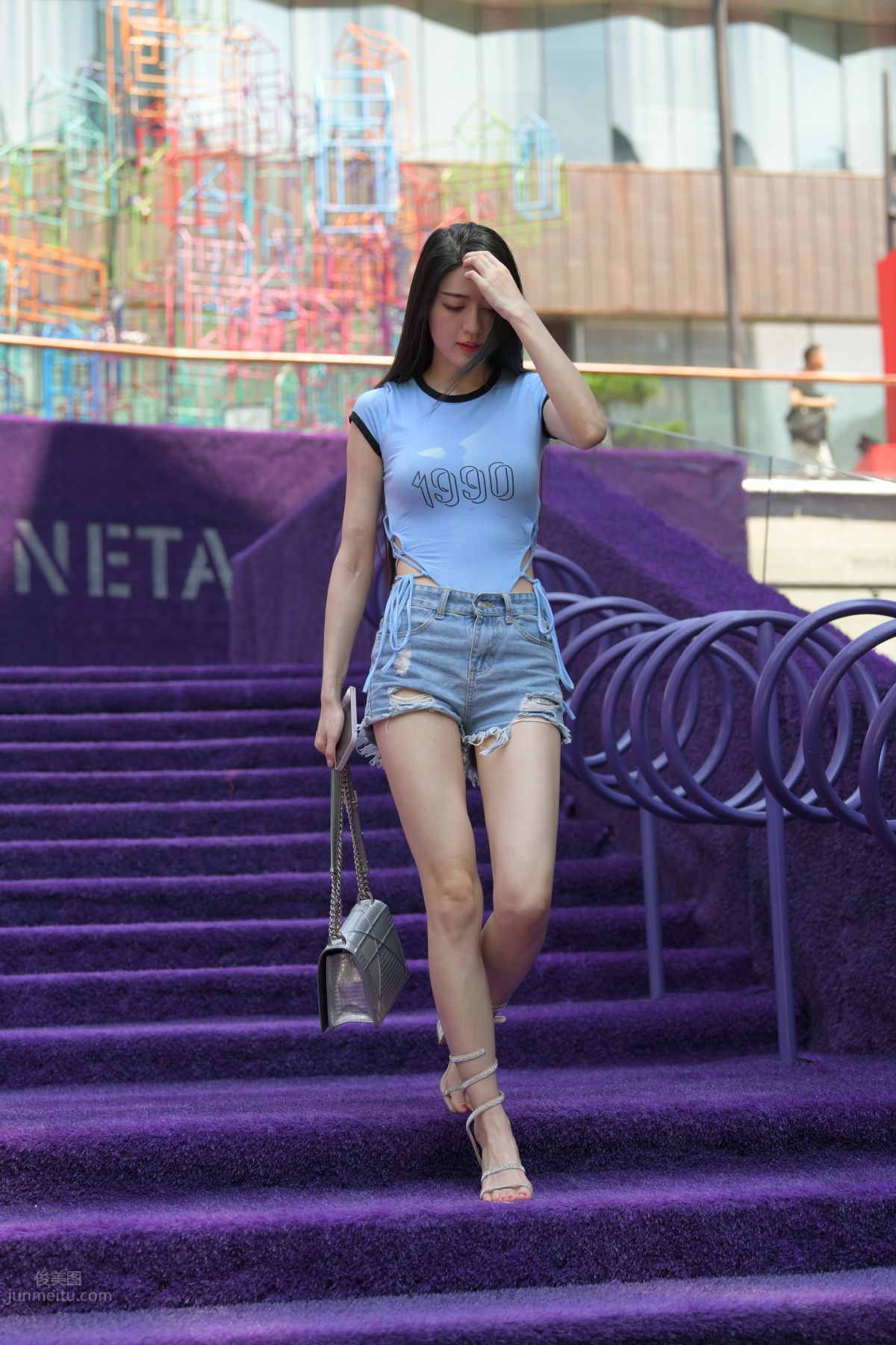 [Mojing Street] 149 Blue Denim Hot Pants Beauty photo 190