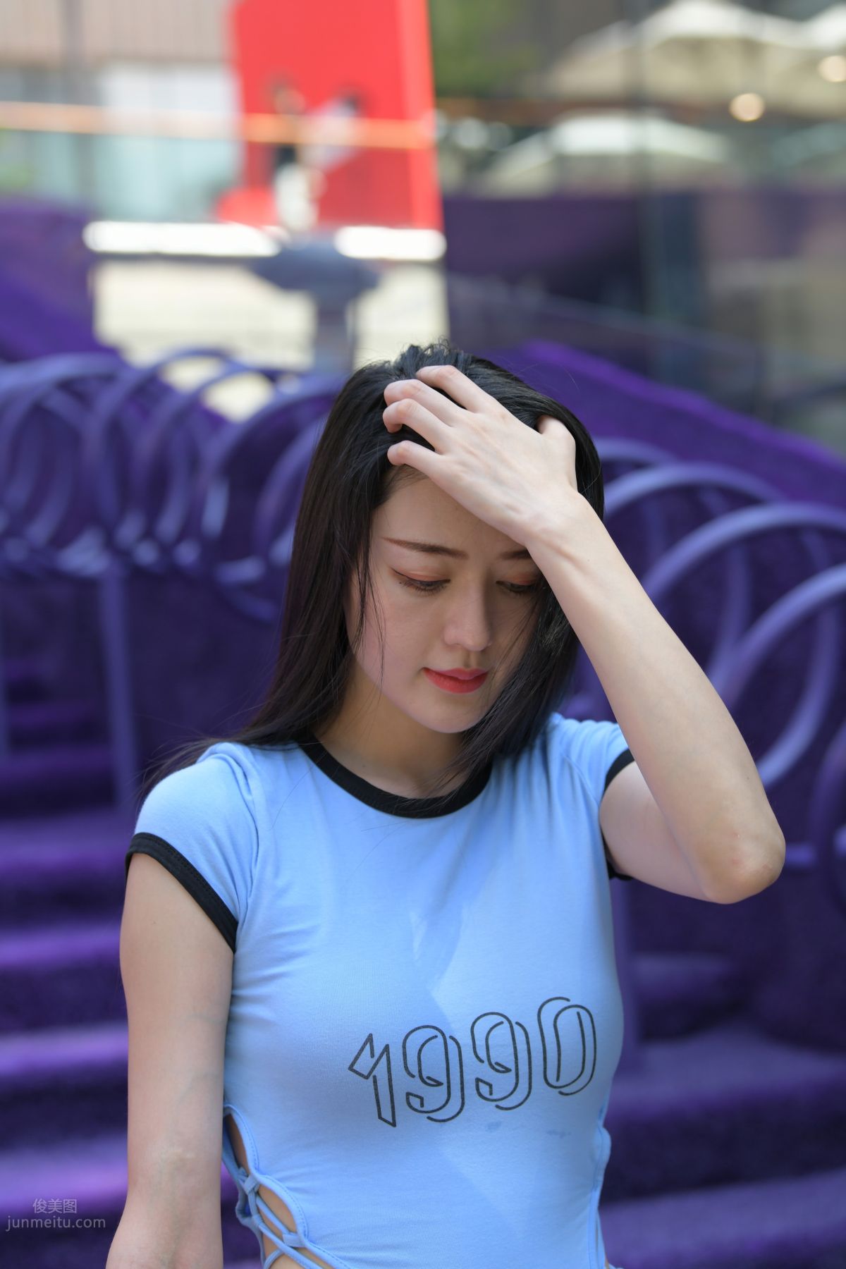 [Mojing Street] 149 Blue Denim Hot Pants Beauty photo 202