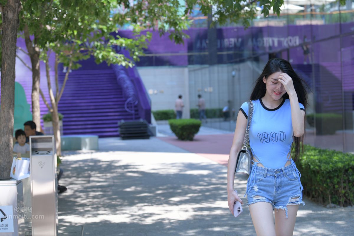 [Mojing Street] 149 Blue Denim Hot Pants Beauty photo 213