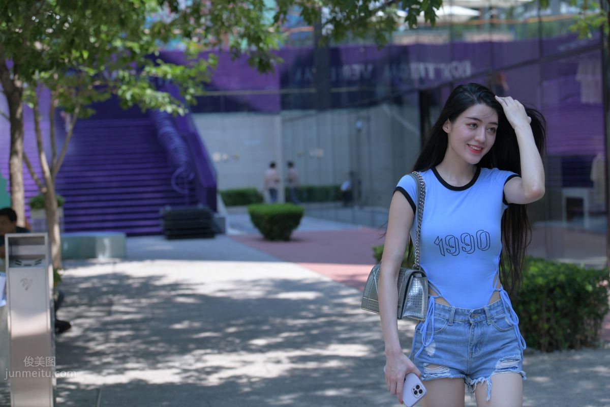 [Mojing Street] 149 Blue Denim Hot Pants Beauty photo 215