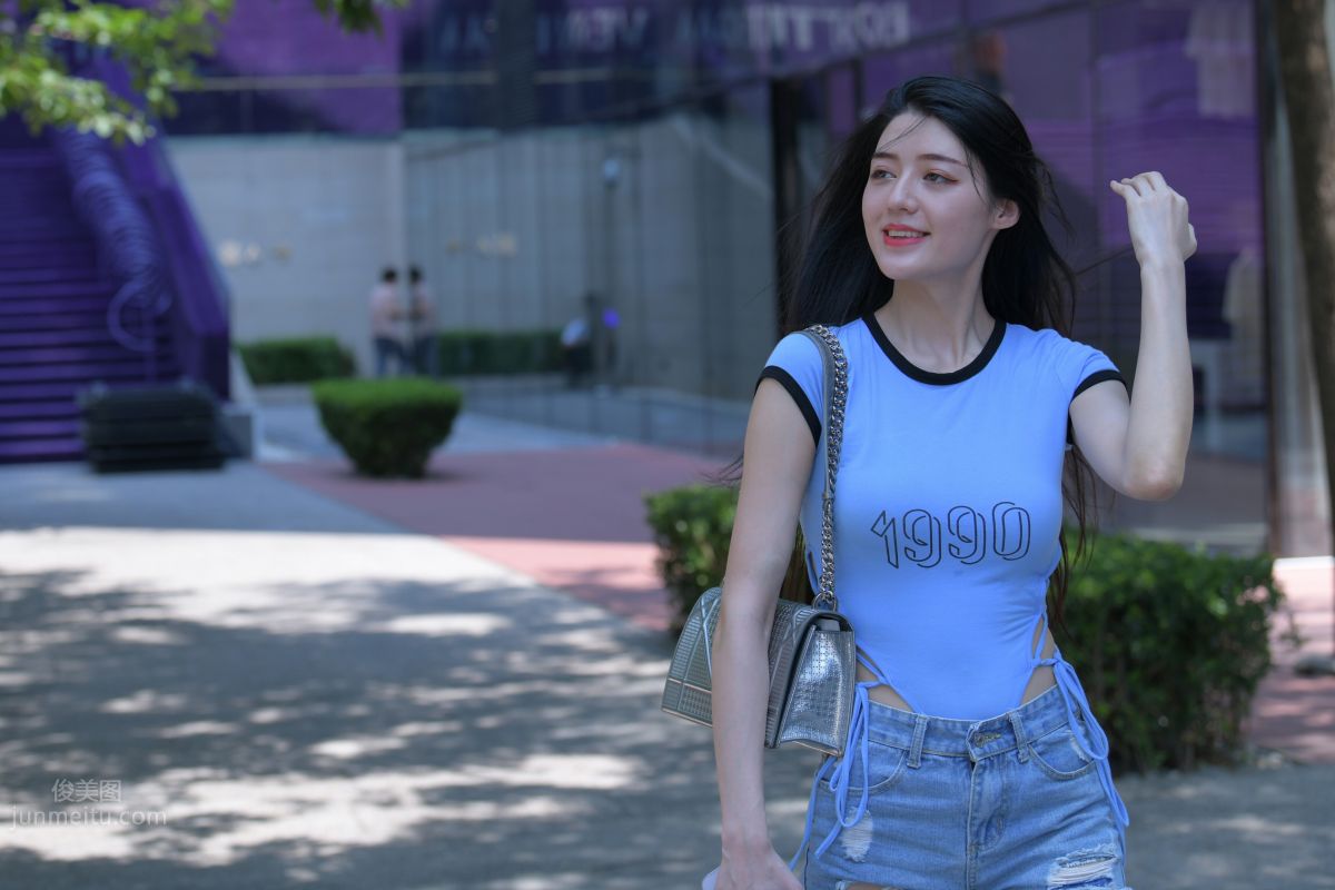 [Mojing Street] 149 Blue Denim Hot Pants Beauty photo 216