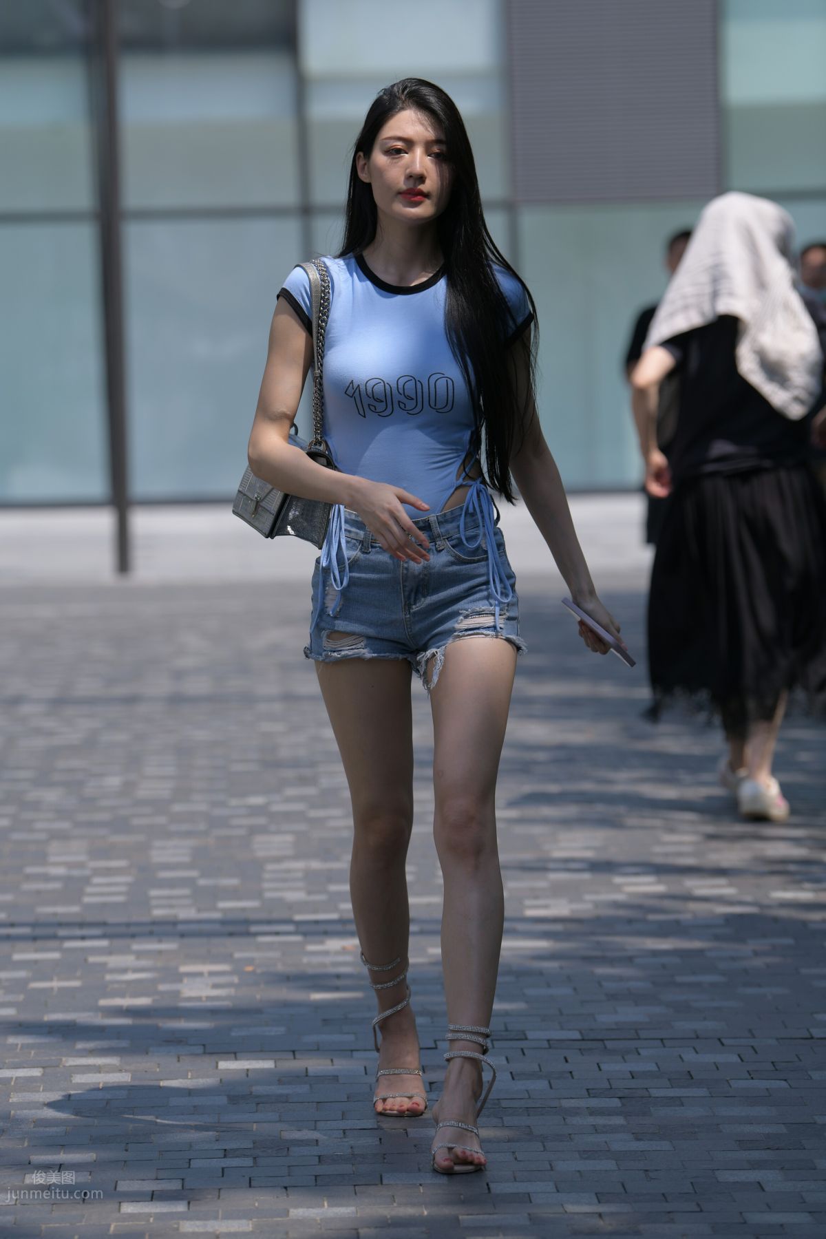 [Mojing Street] 149 Blue Denim Hot Pants Beauty photo 232