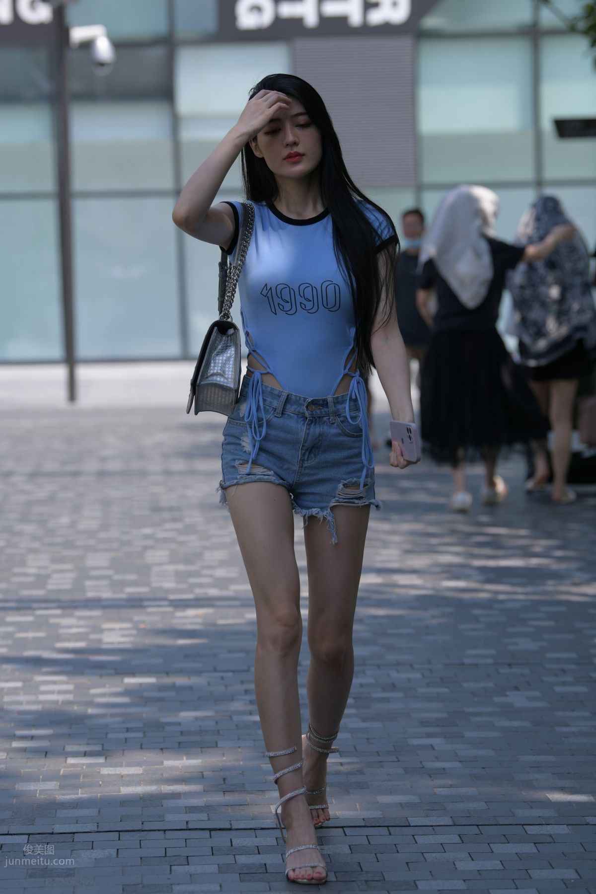 [Mojing Street] 149 Blue Denim Hot Pants Beauty photo 237