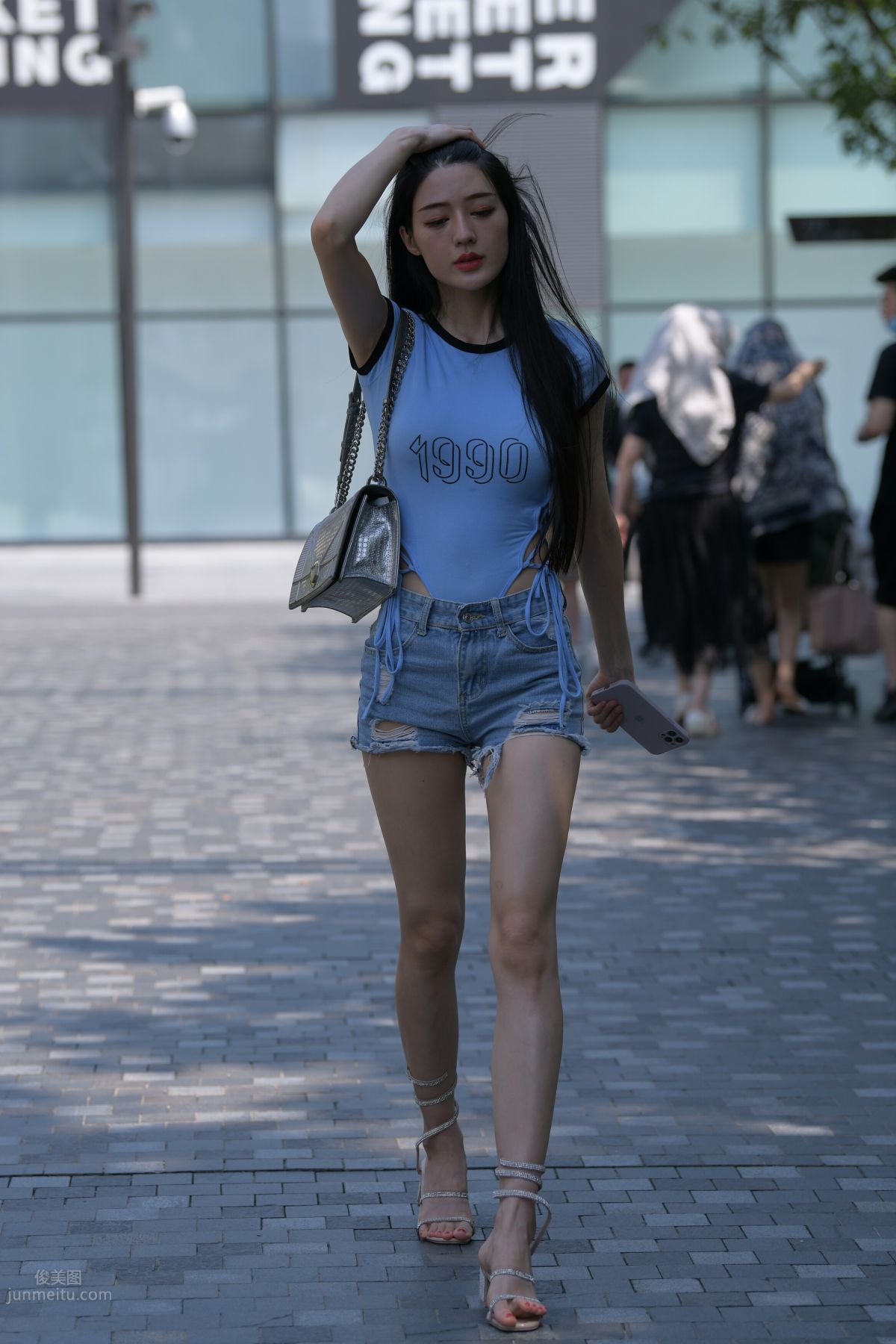 [Mojing Street] 149 Blue Denim Hot Pants Beauty photo 239
