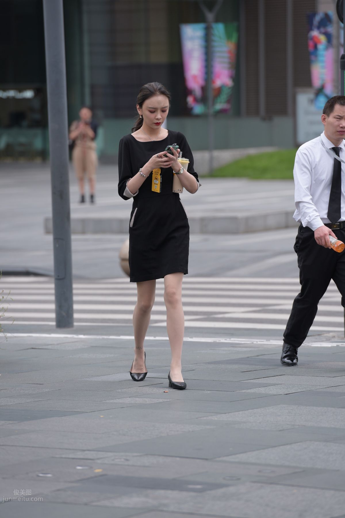 Mojing Street NO.163 Street Snap Black Dress Girl photo 3