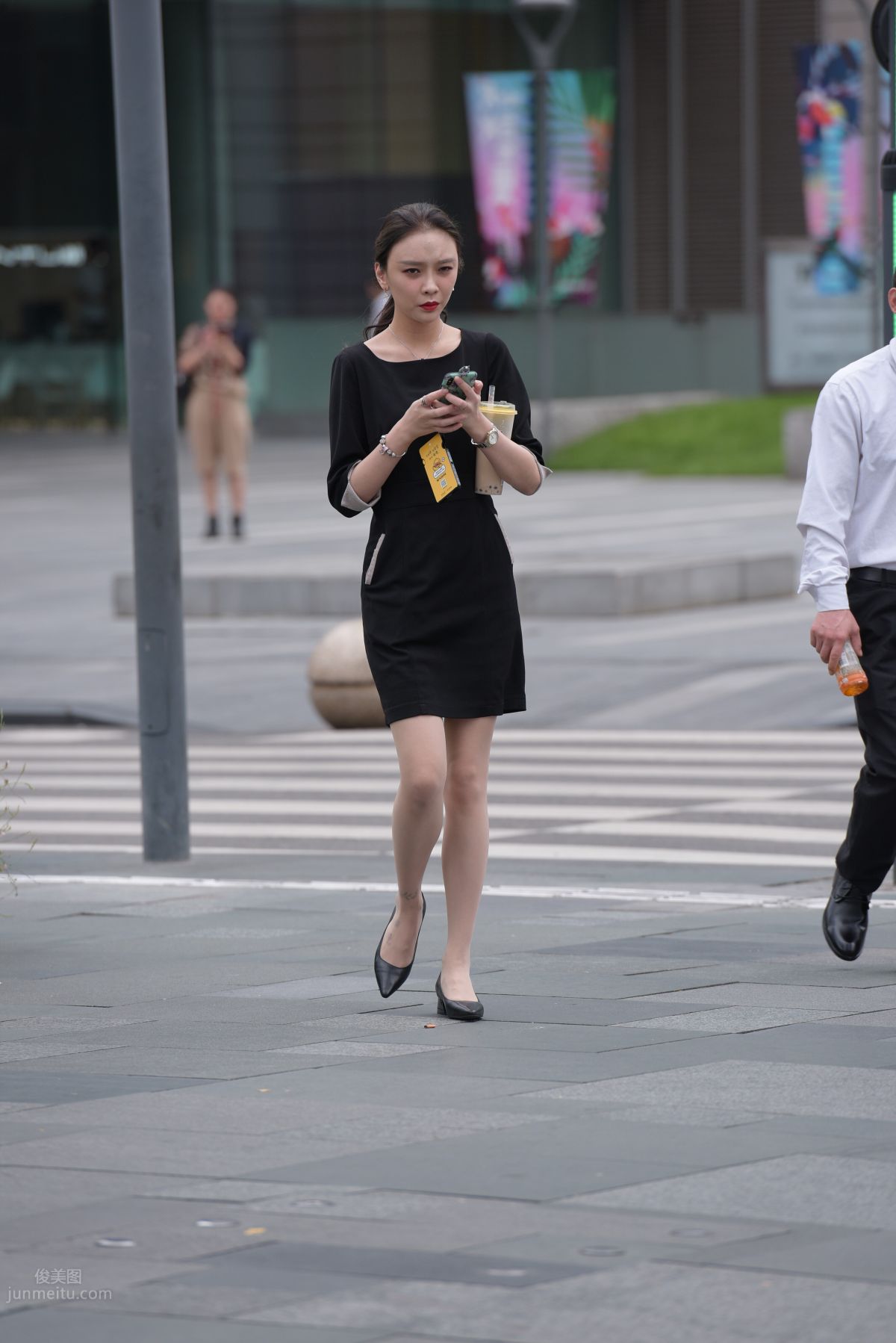 Mojing Street NO.163 Street Snap Black Dress Girl photo 4