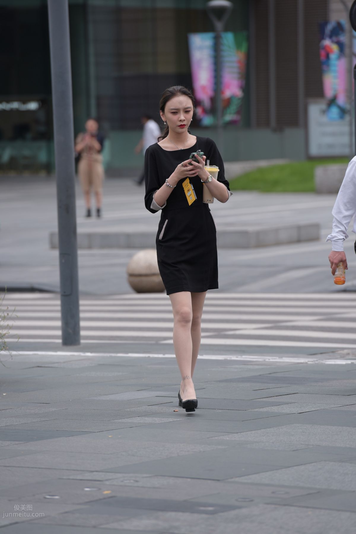 Mojing Street NO.163 Street Snap Black Dress Girl photo 5