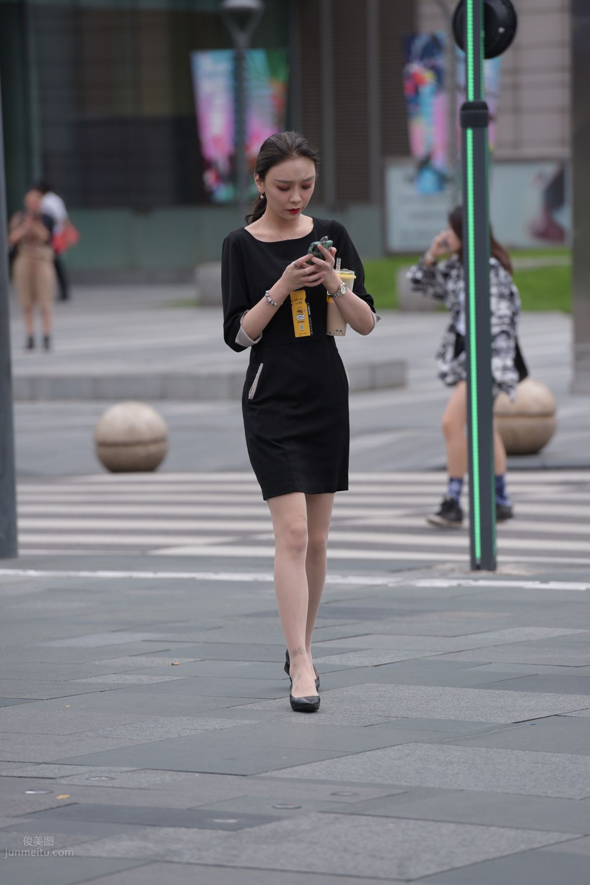 Mojing Street NO.163 Street Snap Black Dress Girl photo 9