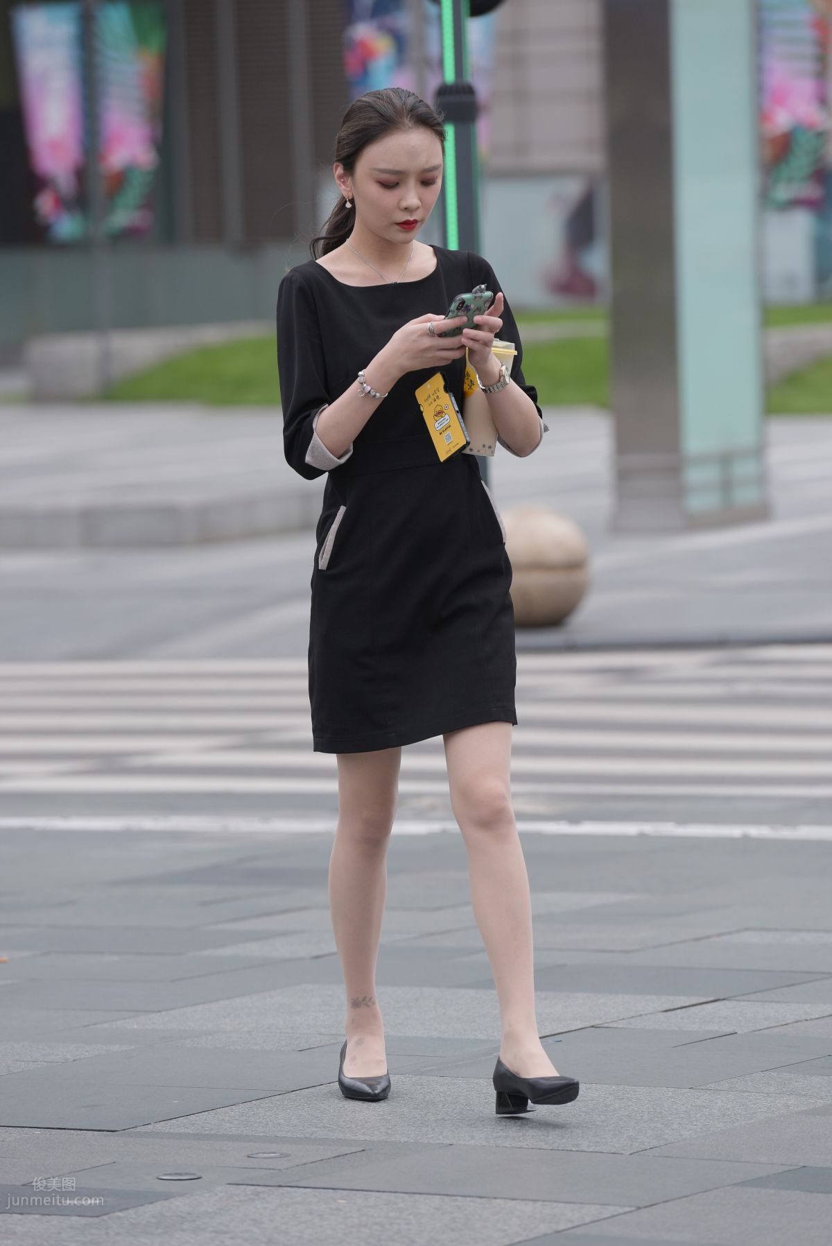 Mojing Street NO.163 Street Snap Black Dress Girl photo 15