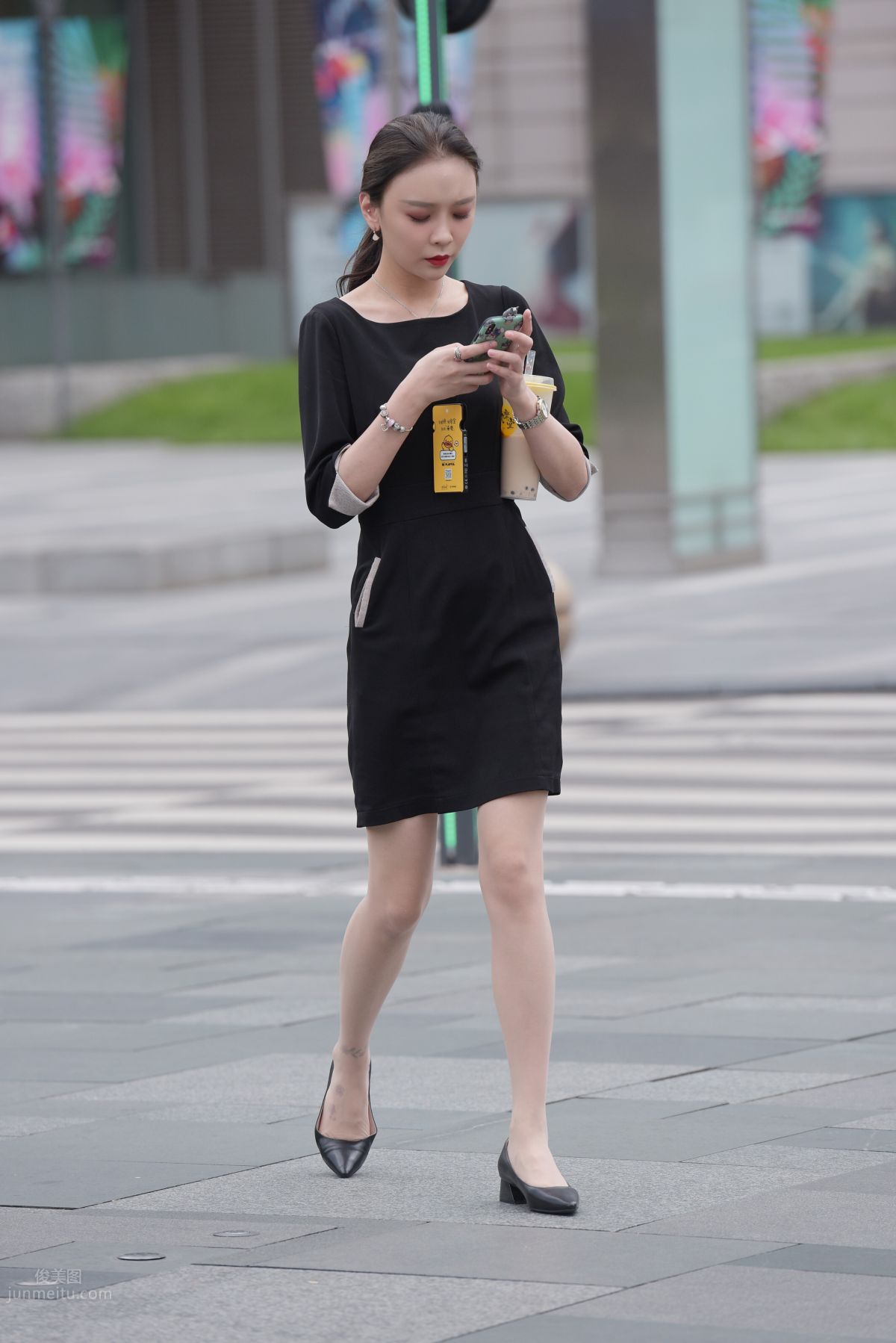 Mojing Street NO.163 Street Snap Black Dress Girl photo 16