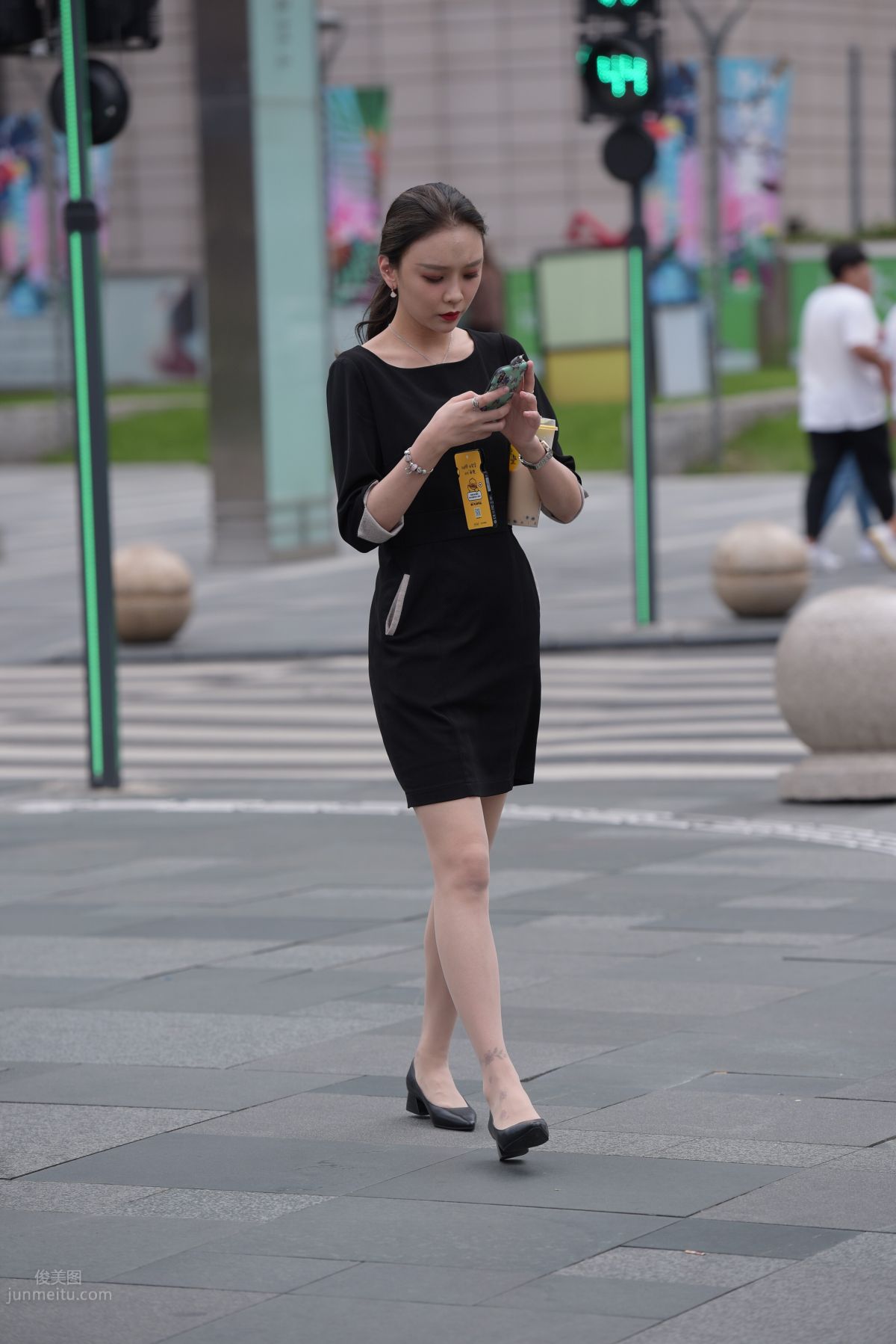 Mojing Street NO.163 Street Snap Black Dress Girl photo 22