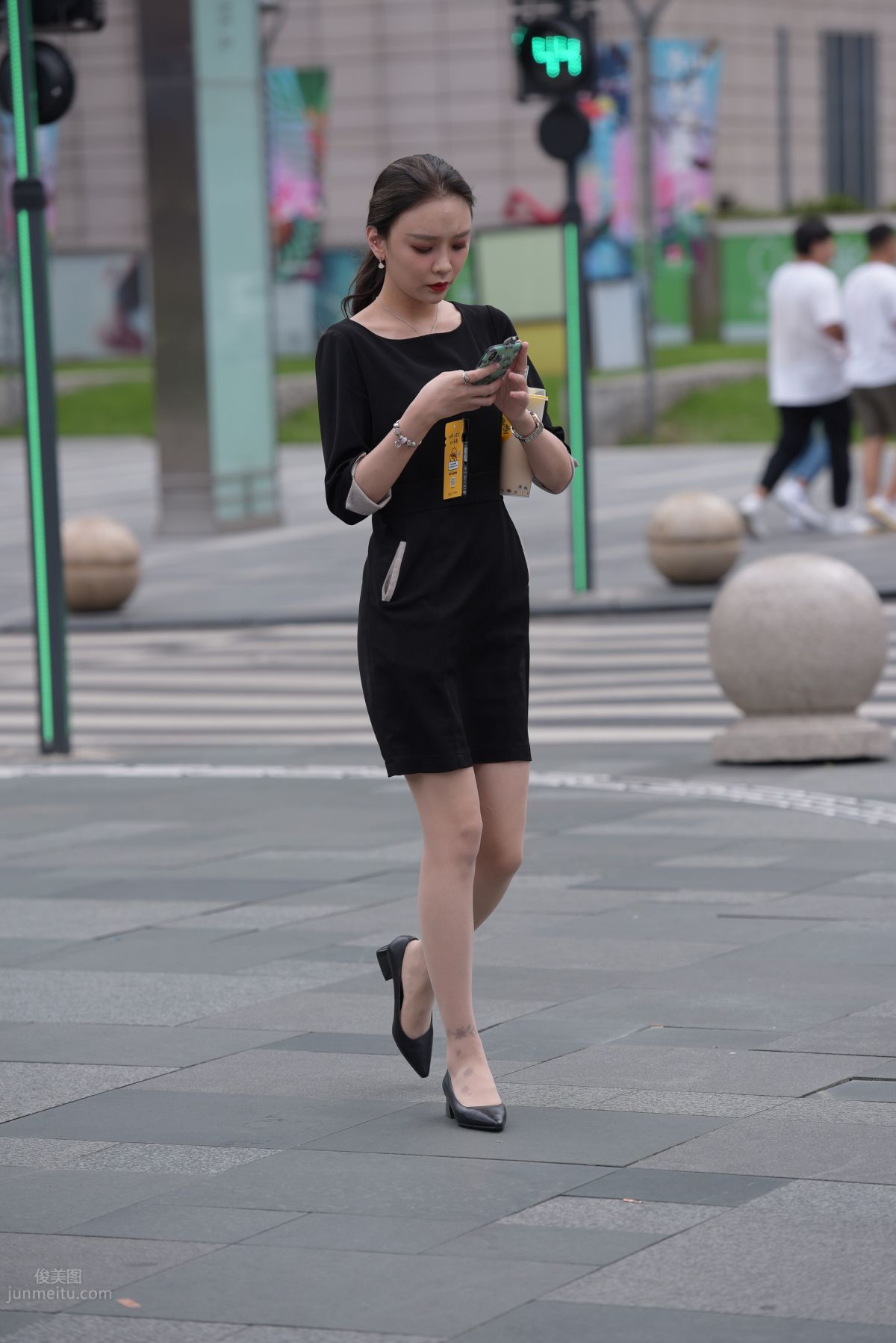 Mojing Street NO.163 Street Snap Black Dress Girl photo 23