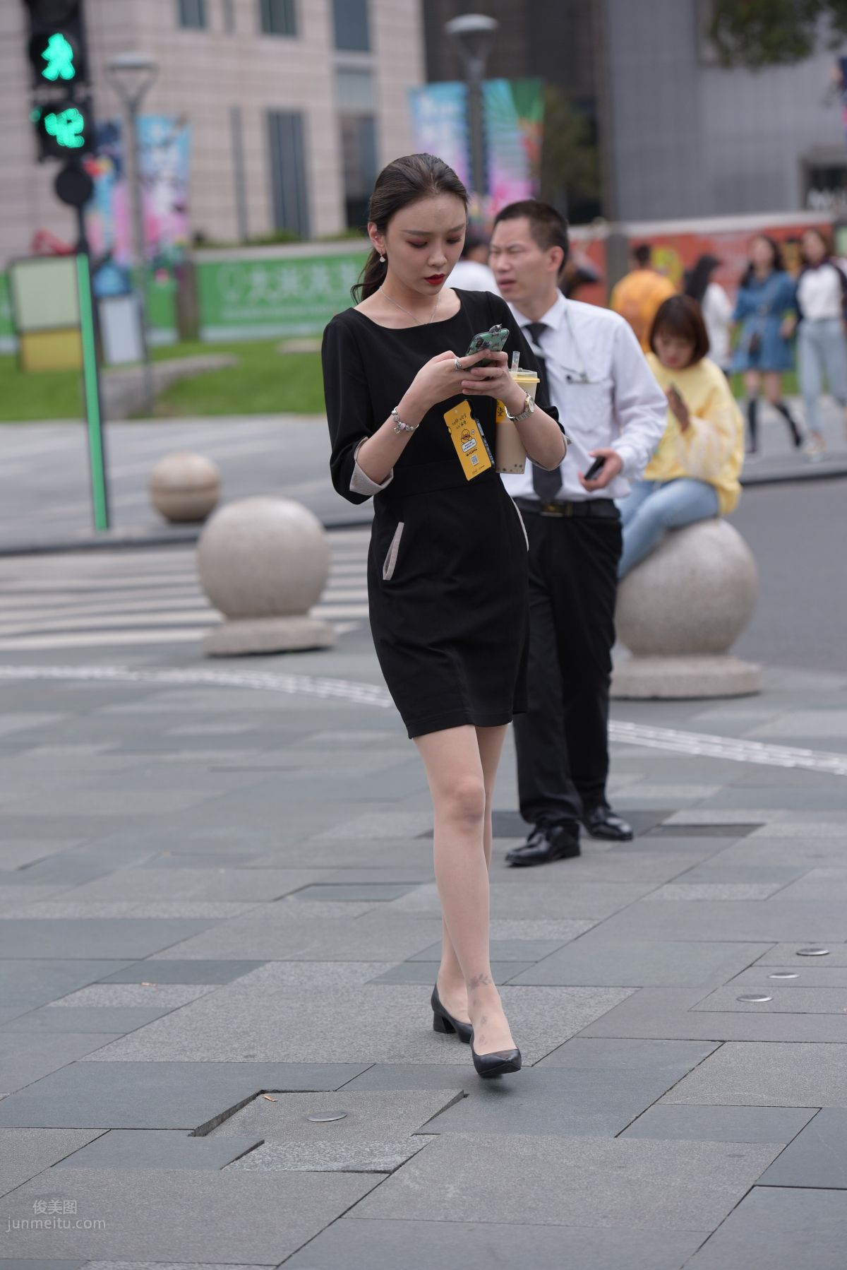 Mojing Street NO.163 Street Snap Black Dress Girl photo 31