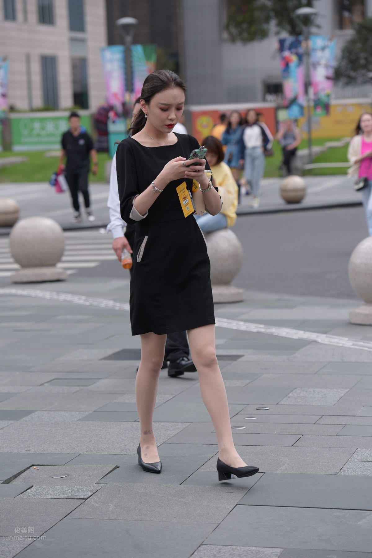 Mojing Street NO.163 Street Snap Black Dress Girl photo 32