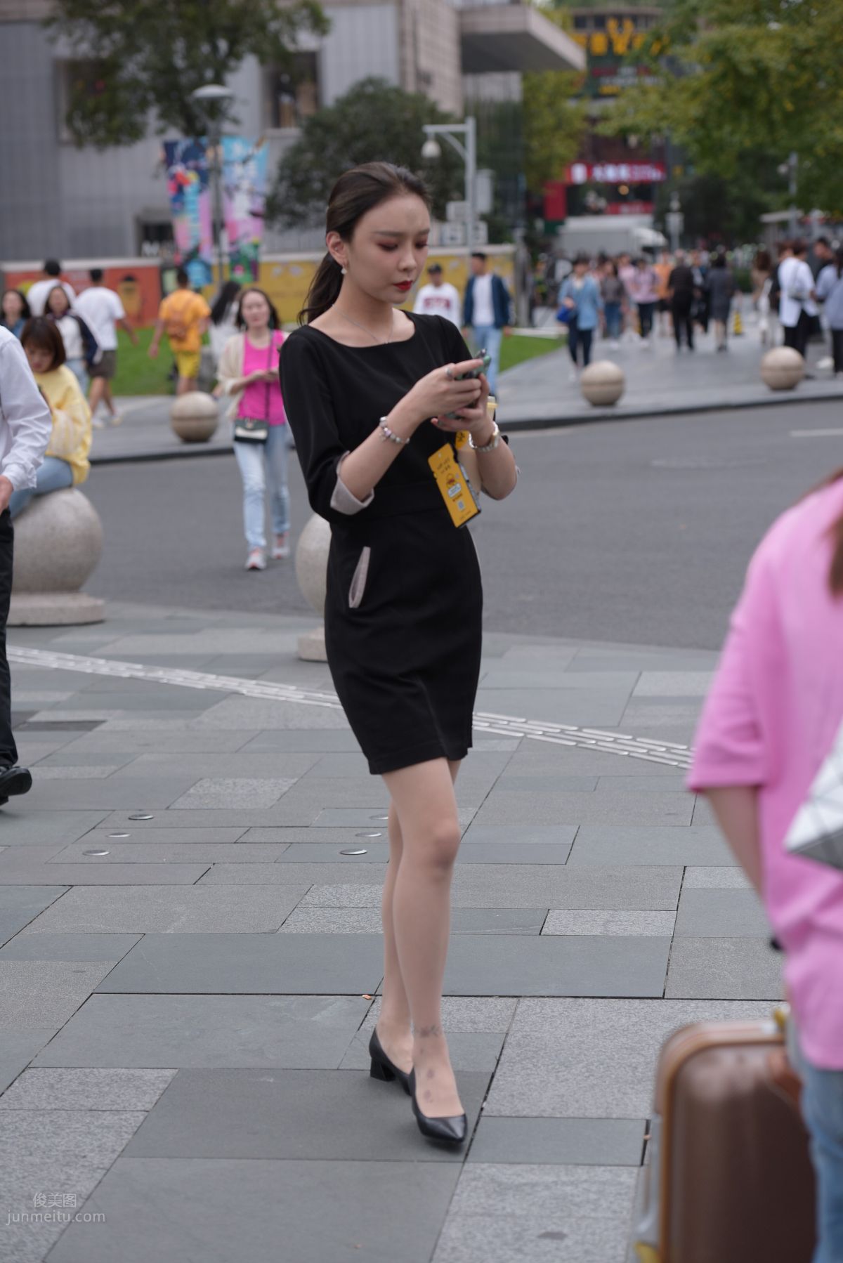 Mojing Street NO.163 Street Snap Black Dress Girl photo 36