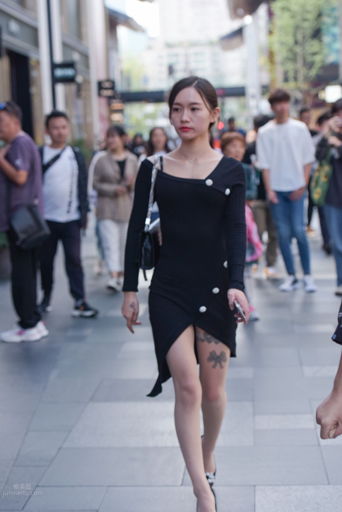 Mojing Street NO.163 Street Snap Black Dress Girl photo 60