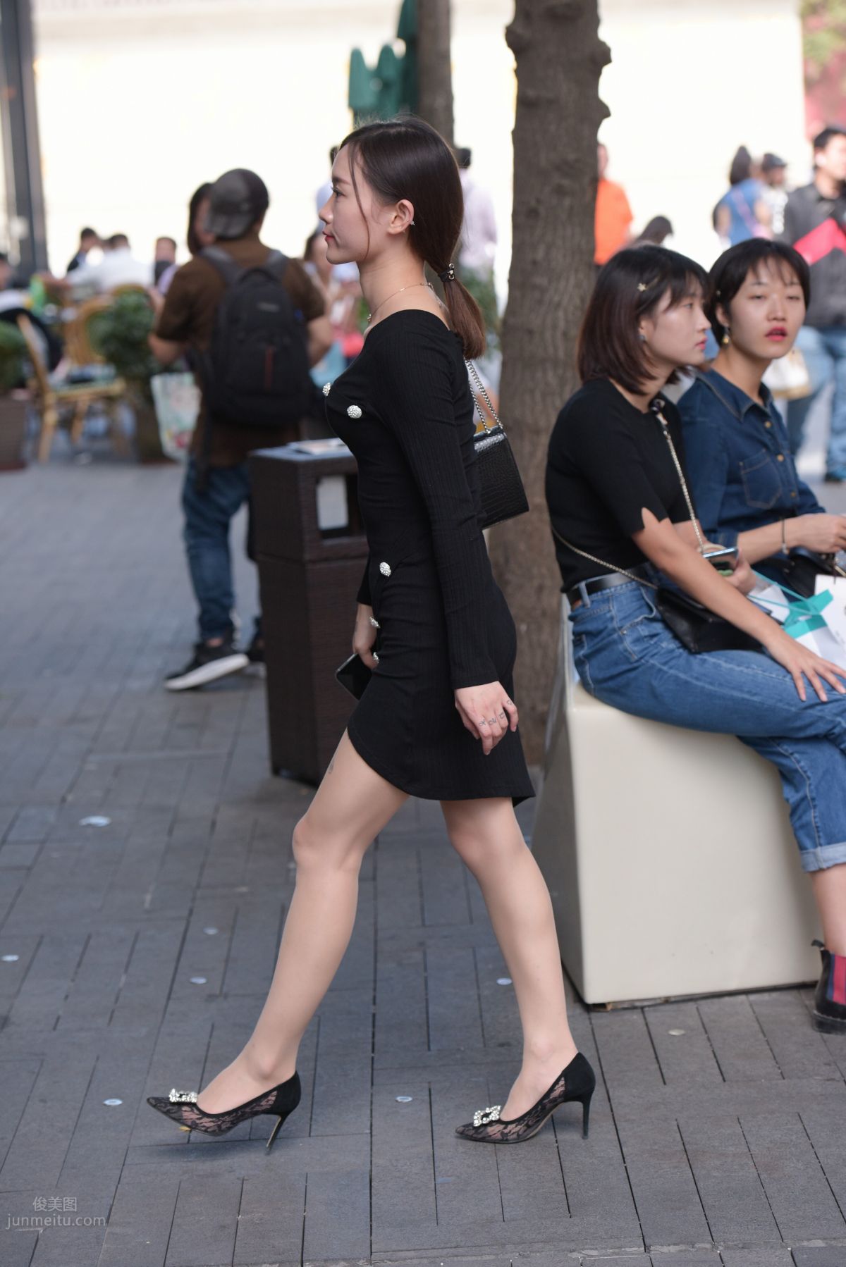 Mojing Street NO.163 Street Snap Black Dress Girl photo 120