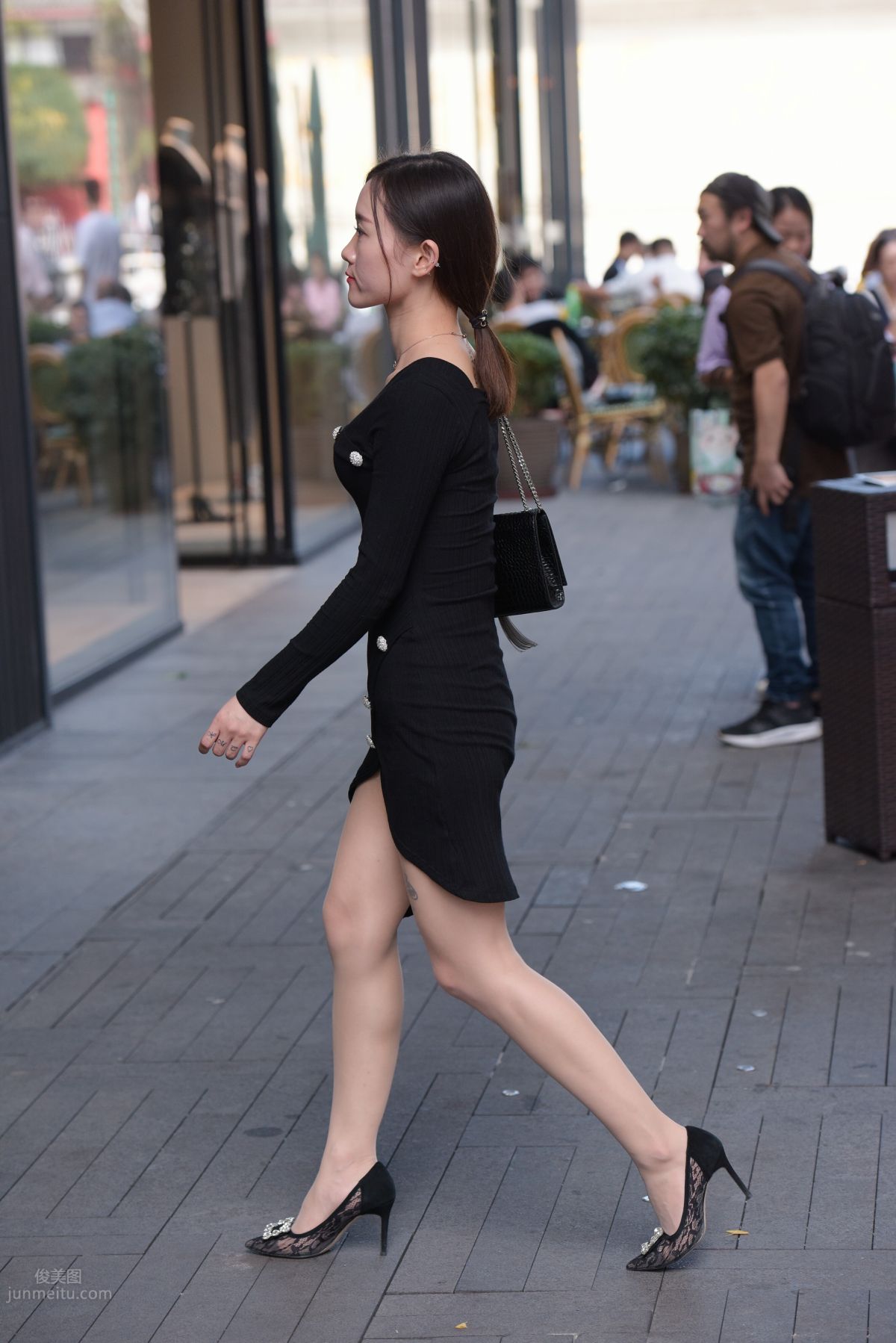 Mojing Street NO.163 Street Snap Black Dress Girl photo 121