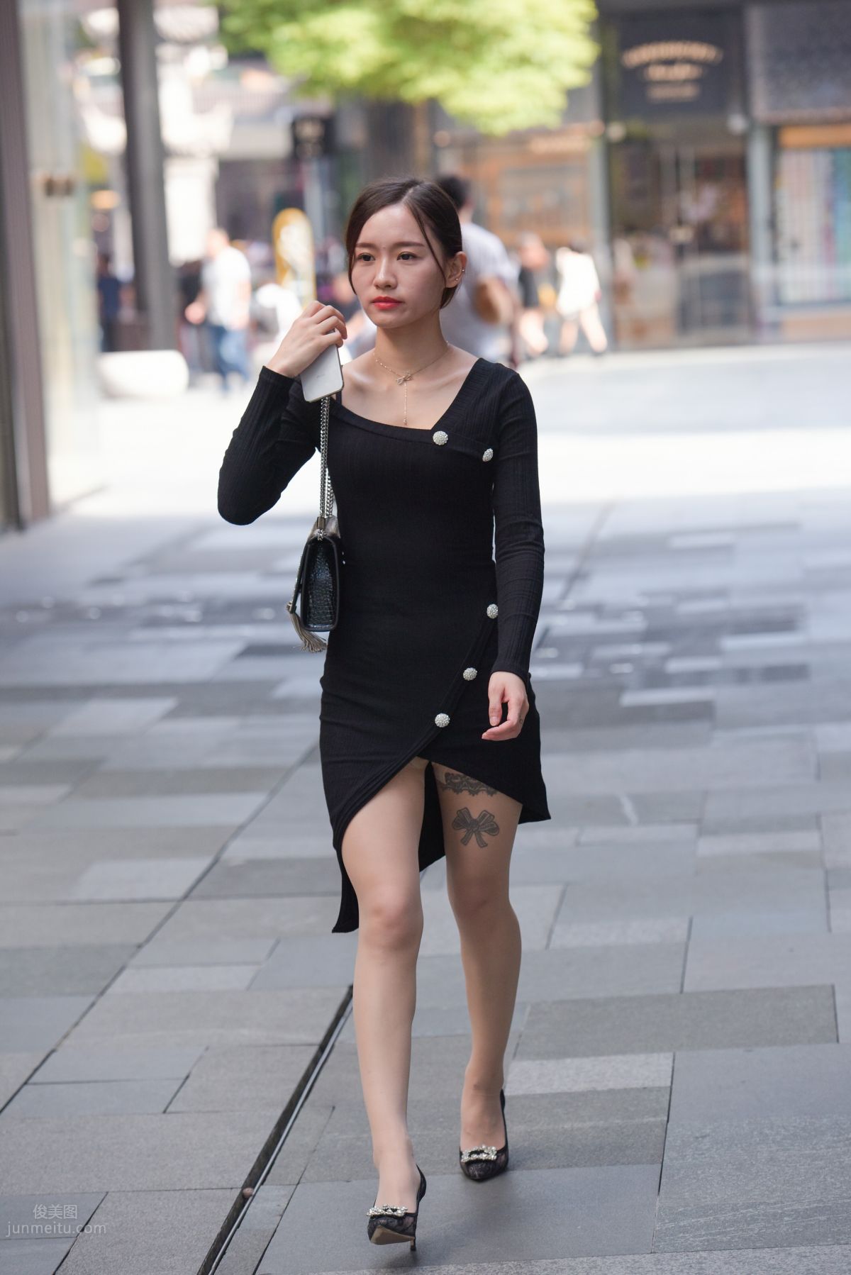 Mojing Street NO.163 Street Snap Black Dress Girl photo 148