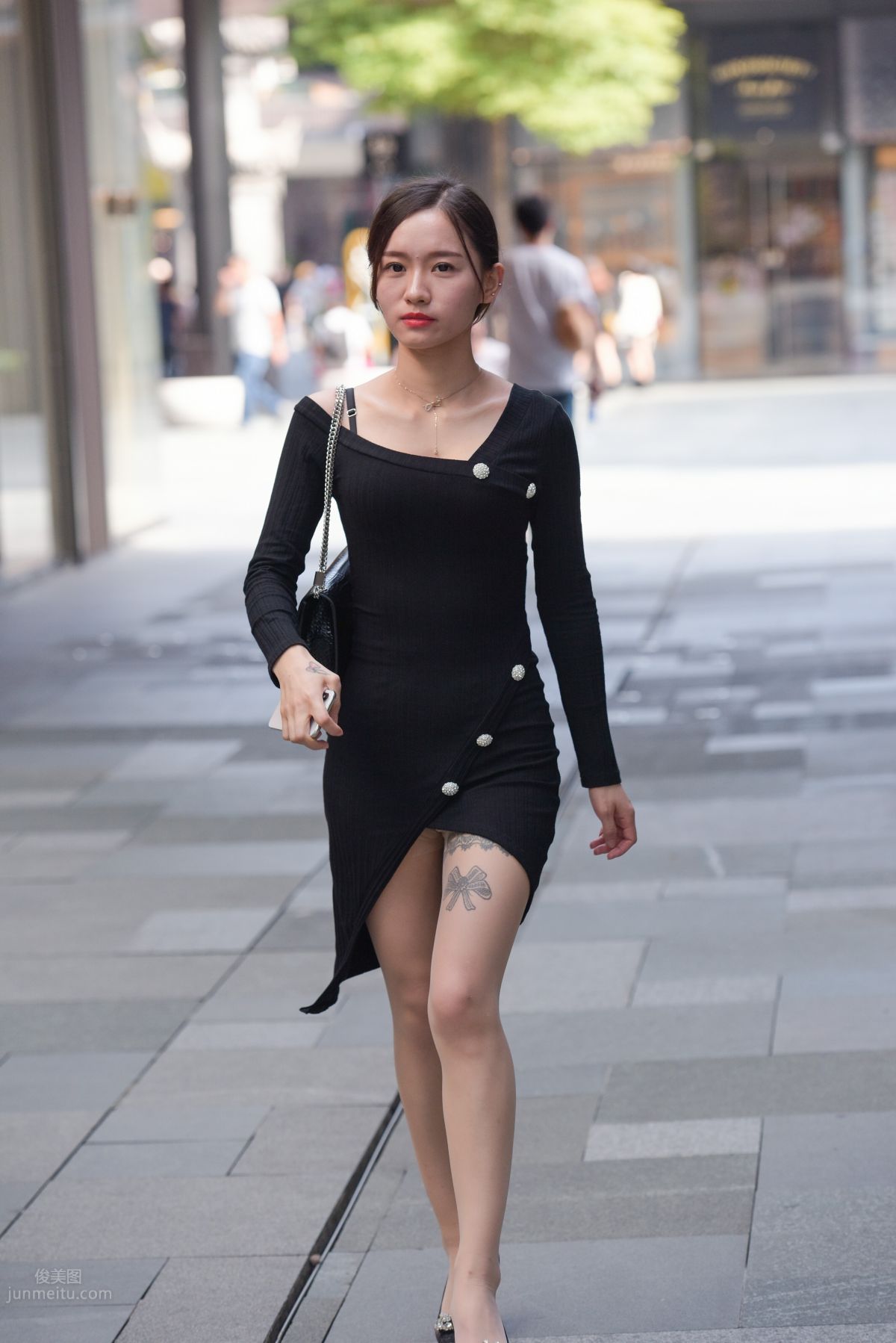 Mojing Street NO.163 Street Snap Black Dress Girl photo 150