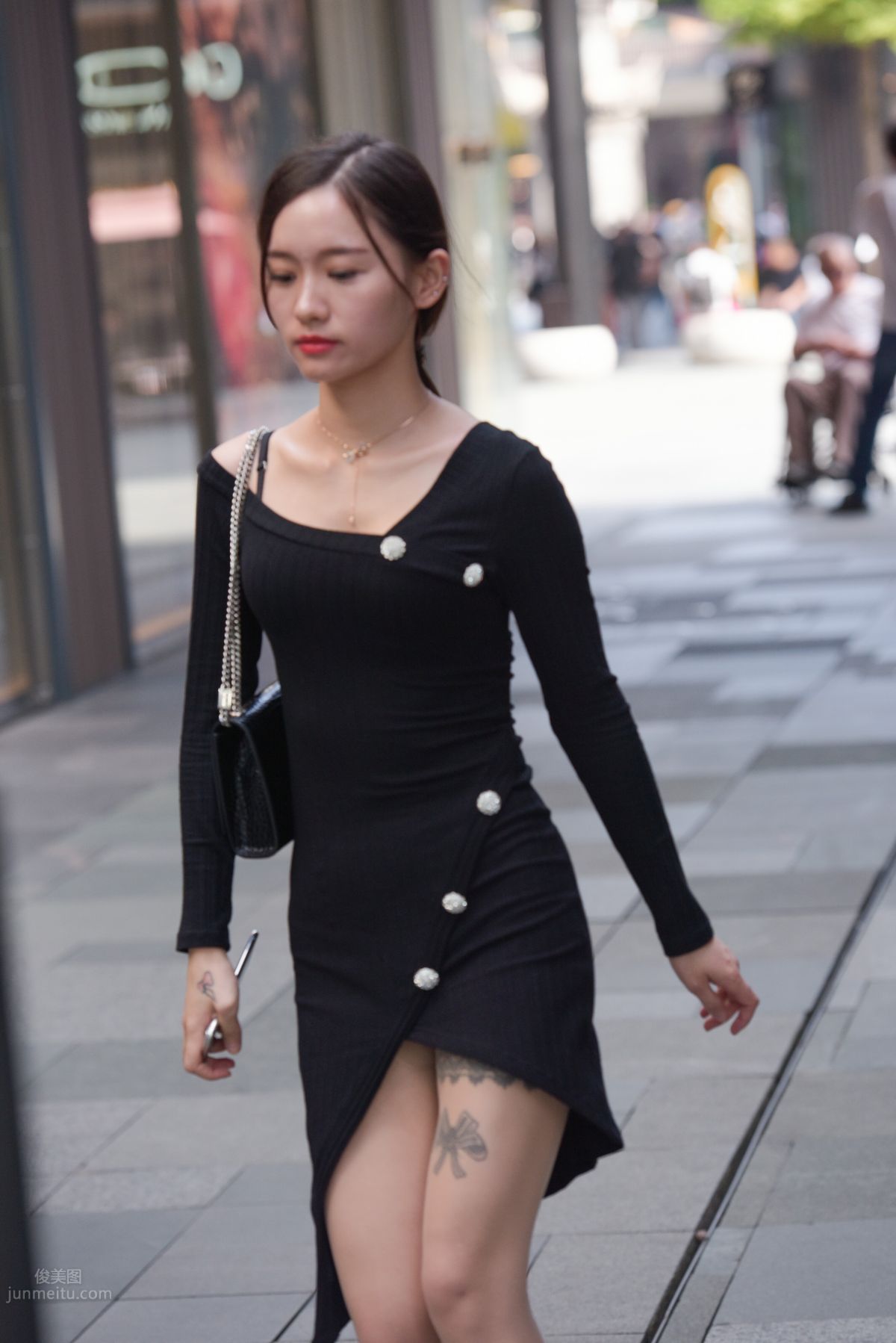 Mojing Street NO.163 Street Snap Black Dress Girl photo 155
