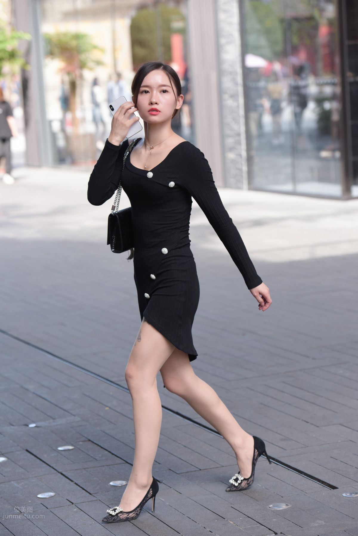 Mojing Street NO.163 Street Snap Black Dress Girl photo 157