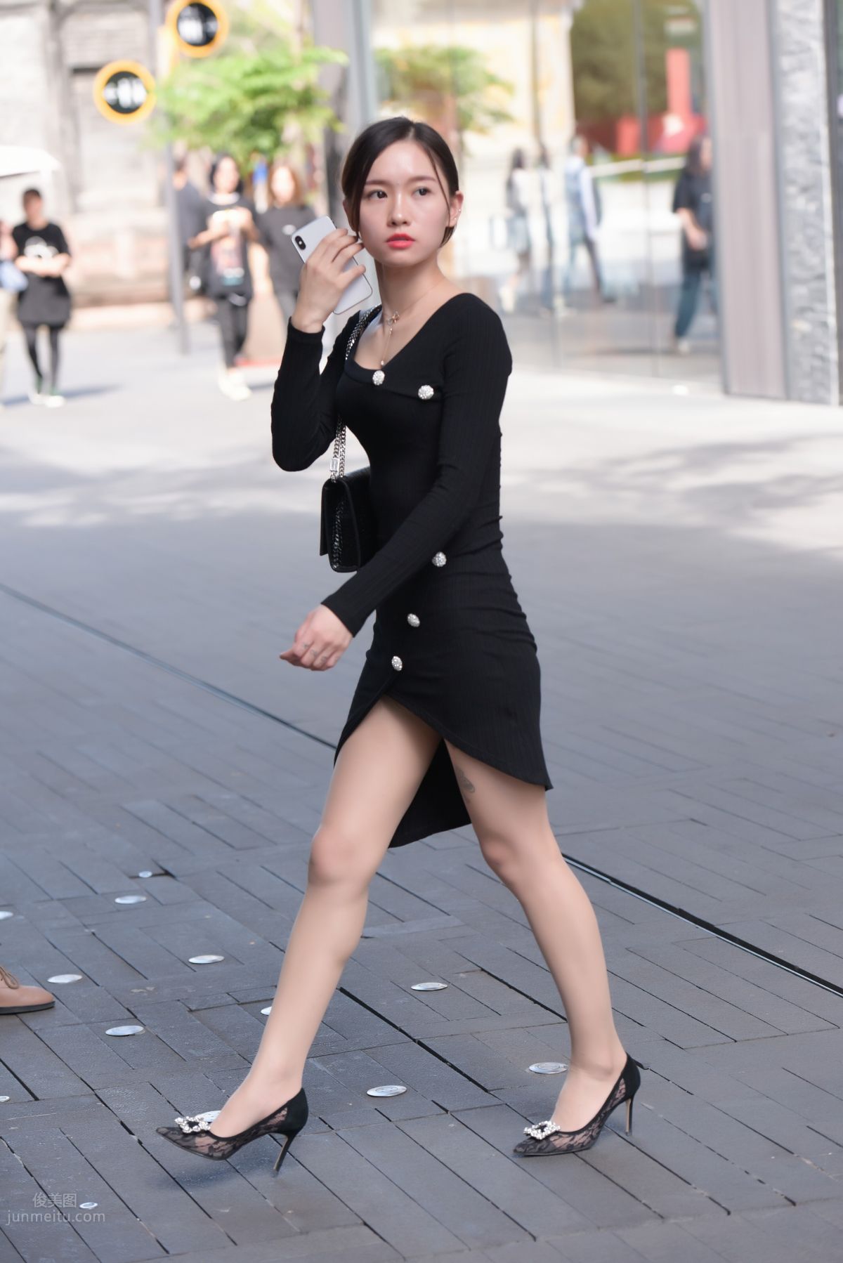 Mojing Street NO.163 Street Snap Black Dress Girl photo 158