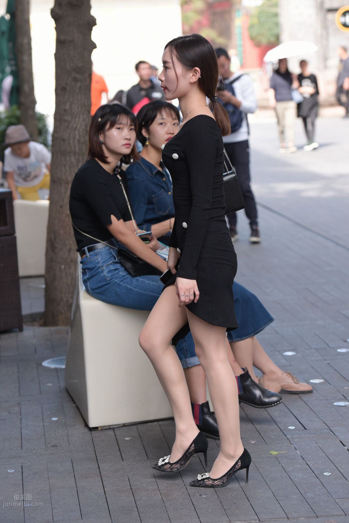 Mojing Street NO.163 Street Snap Black Dress Girl photo 161